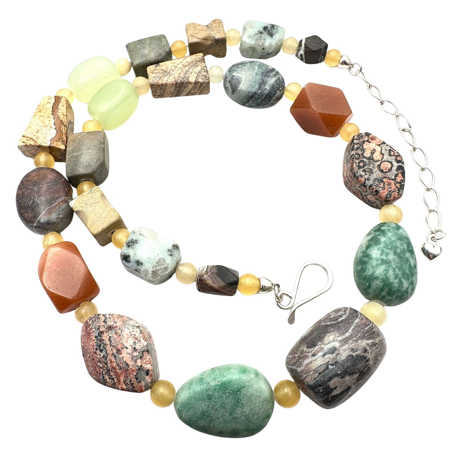 Jay King Mine Finds Multi Gemstone Jasper Sterling Silver Necklace 20 to 22 Inch (1 of 2)