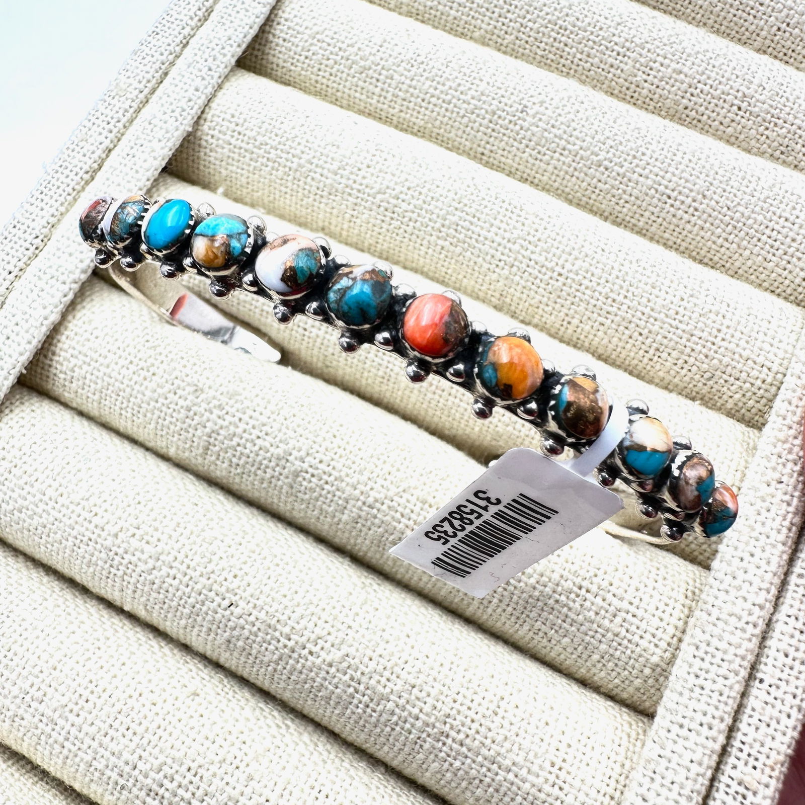 Southwest Style Turquoise Spiney Oyster Sterling Silver Cuff Bracelet 14 Grams Adjustable Size: Southwest Style Turquoise Spiney Oyster Sterling Silver Cuff Bracelet 14 Grams Adjustable Size