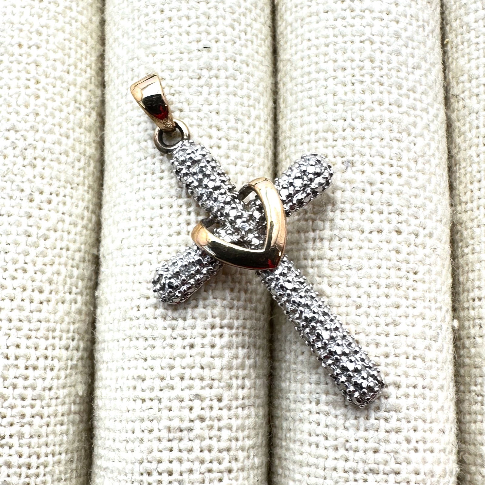 Ross Simons Diamond Cross Pendant Gold Over Sterling Silver 1.5 Inch: Ross Simons Diamond Cross Pendant Gold Over Sterling Silver 1.5 Inch