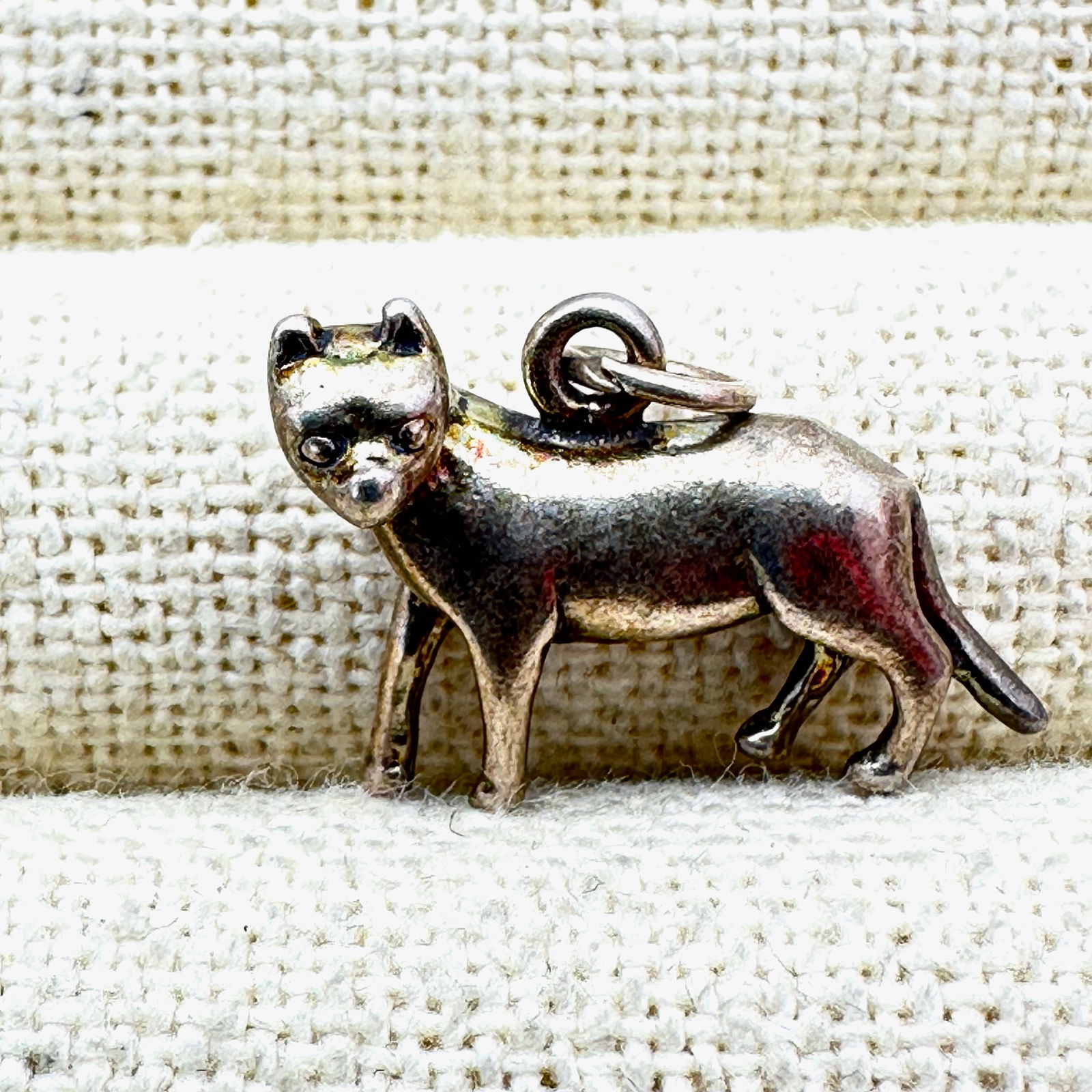 Cat Design Sterling Silver Pendant or Charm 3/4 Inch (1 of 2)