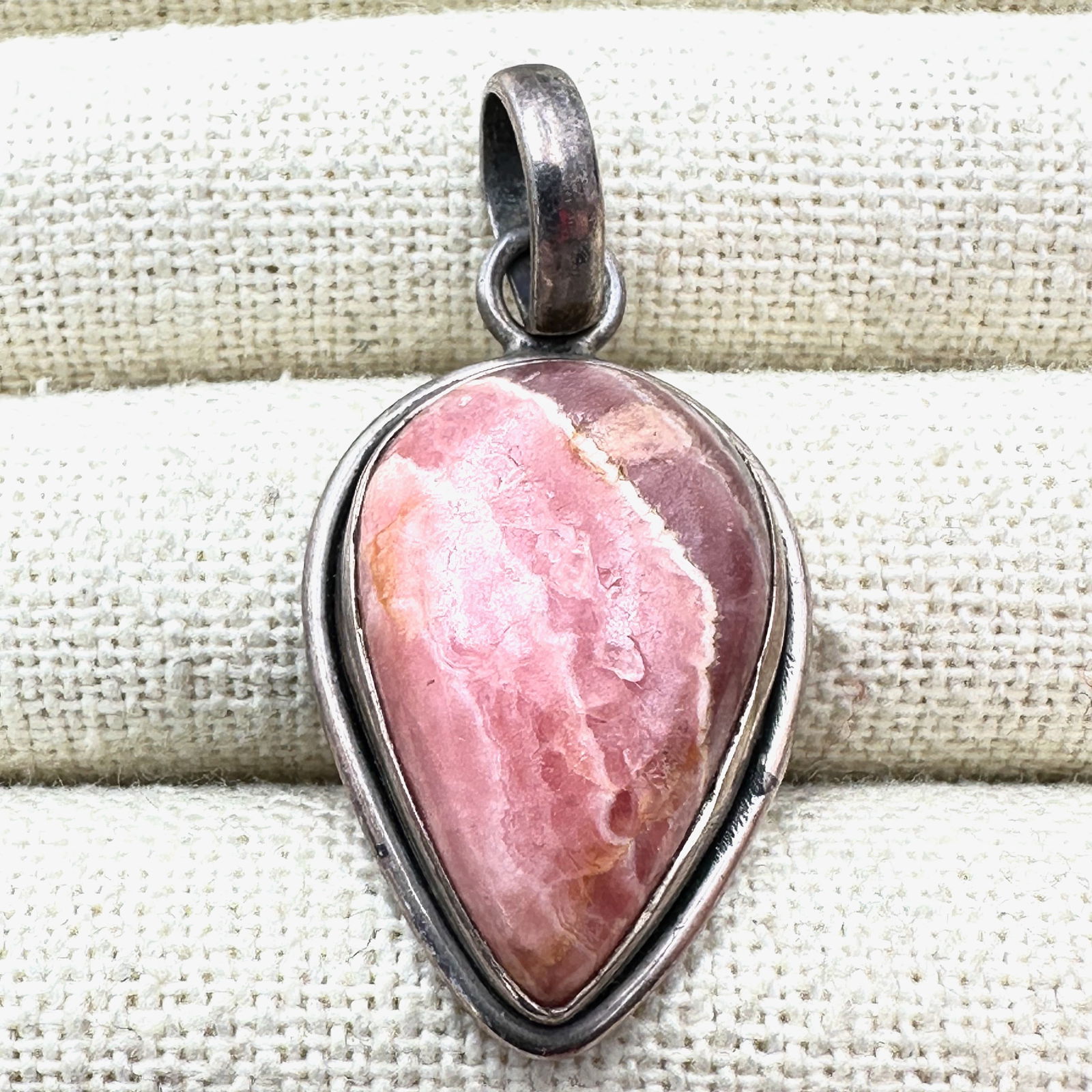 Rhodochrosite Sterling Silver Pendant 1.5 Inch (1 of 2)