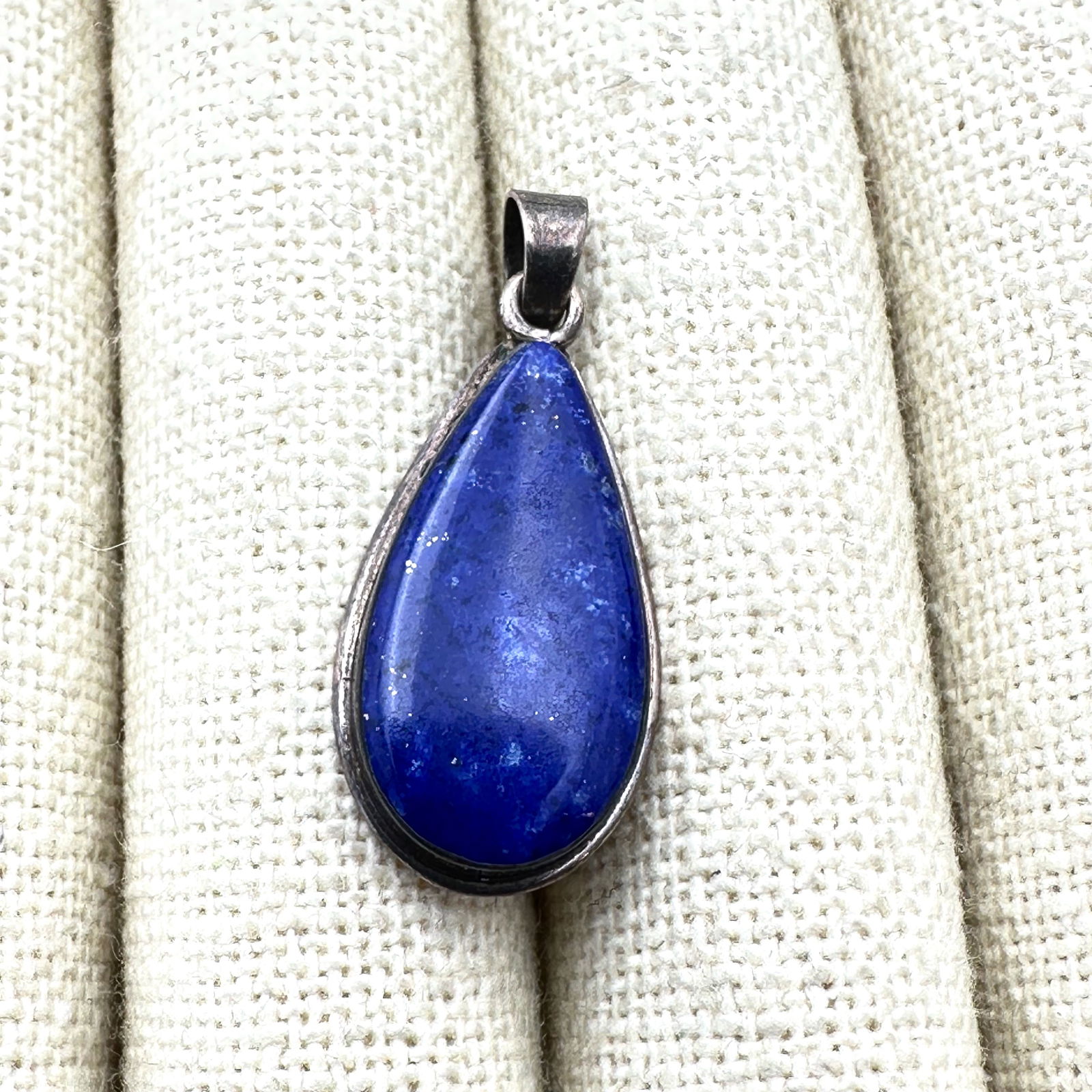 Native American Hallmarked J F Lapis Lazuli Sterling Silver Pendant 1.25 Inch (1 of 2)