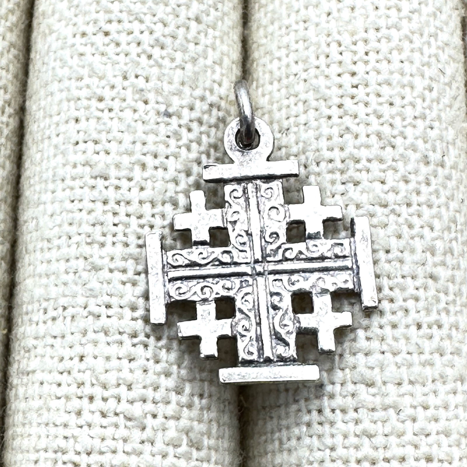 Sterling Silver Jerusalem Cross Maltese Cross Pendant 3/4 Inch (1 of 2)