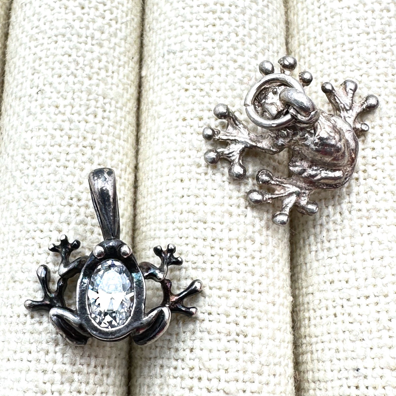 Group of Two Sterling Silver Frog Charms (1 of 2)