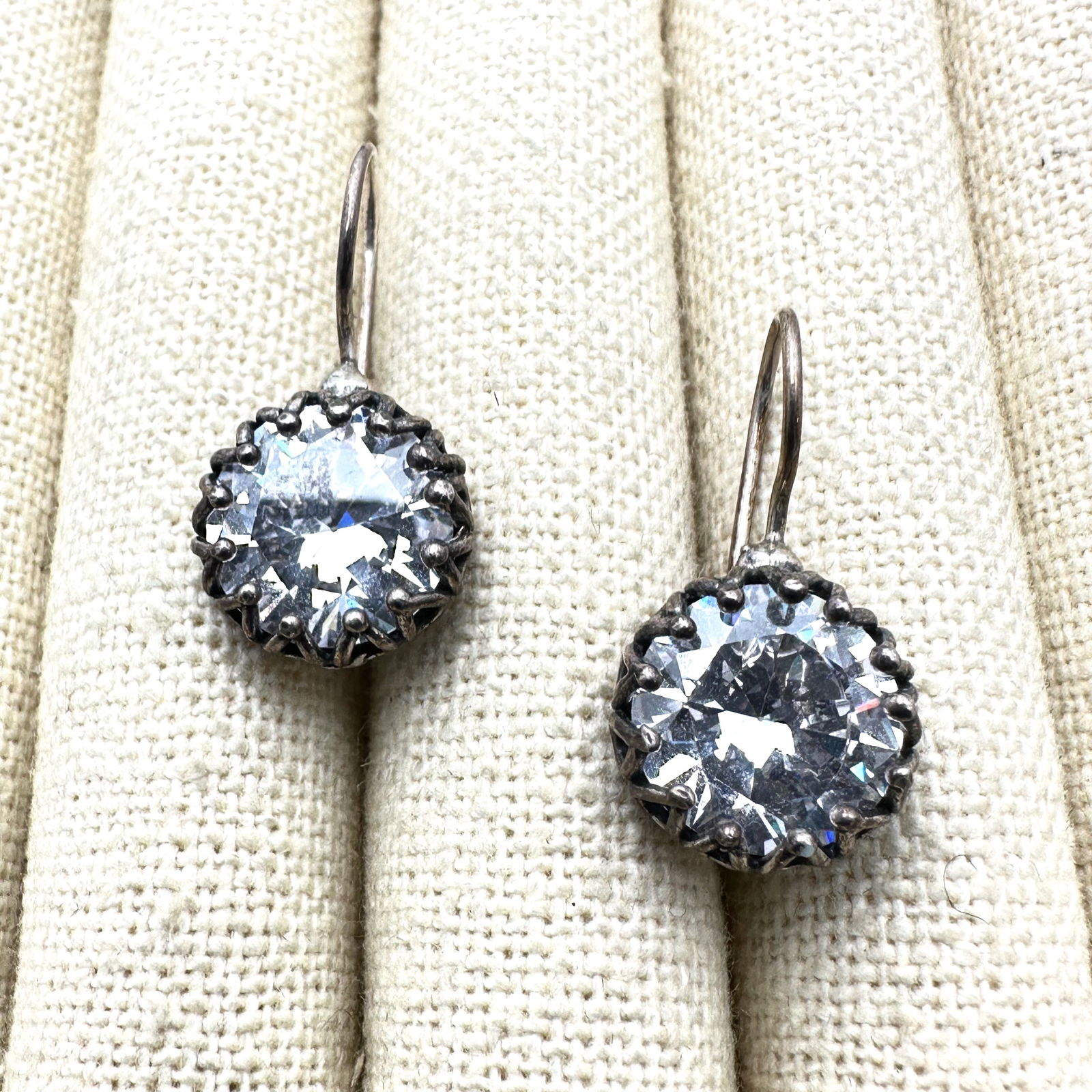 Clear Cubic Zirconia Sterling Silver Pierced Earrings (1 of 2)