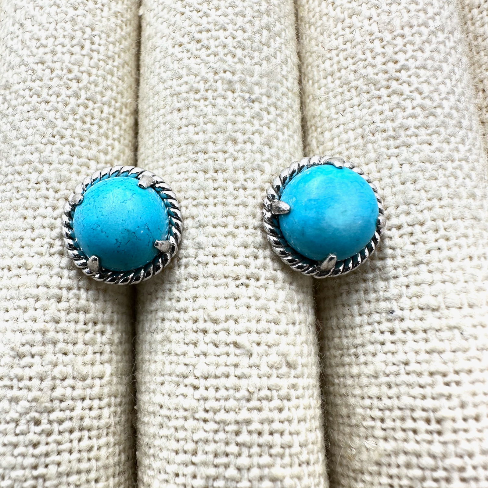 Turquoise Sterling Silver Pierced Stud Earrings (1 of 2)