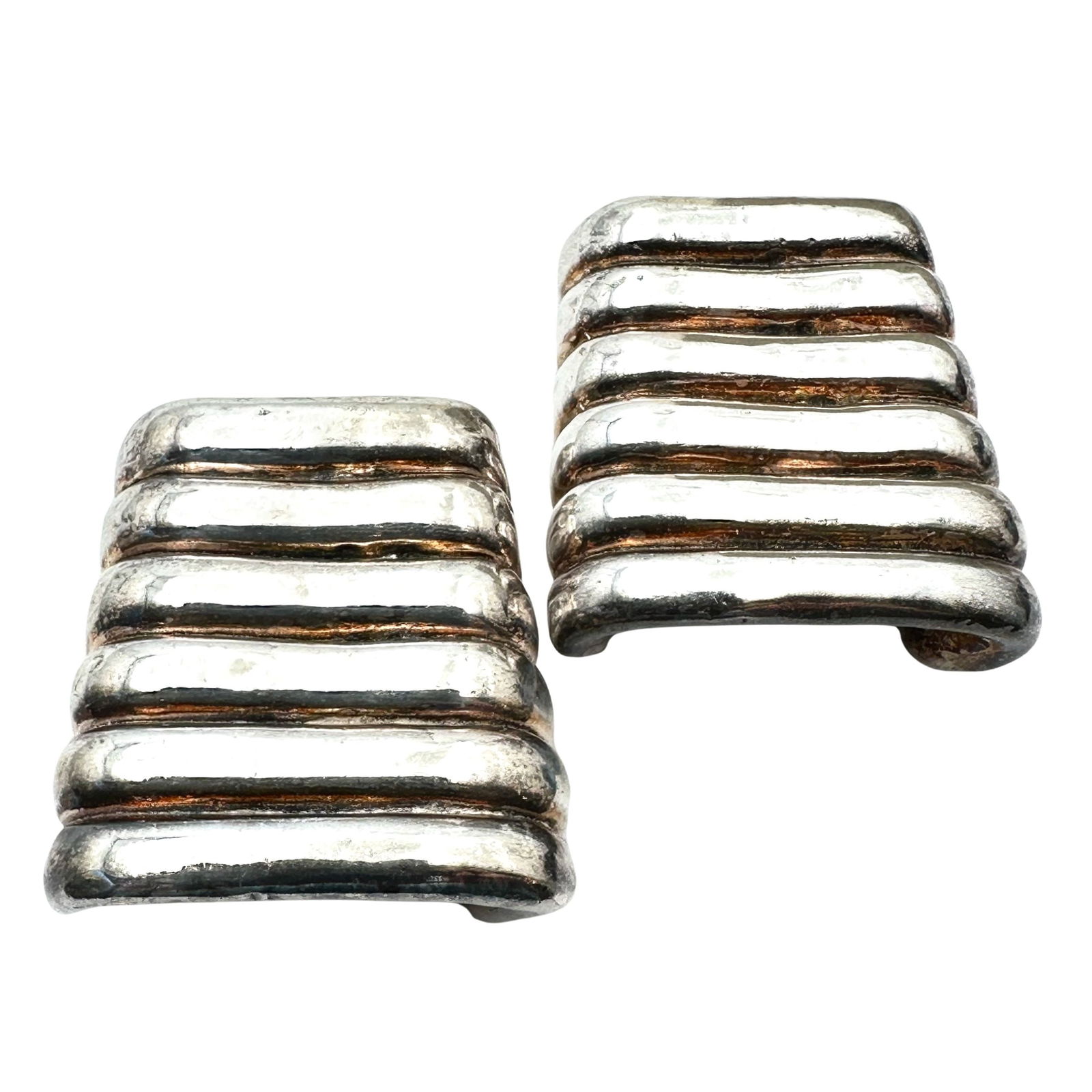 Vintage Sterling Silver Electroform Clip Earrings 1.5 Inch Length Weight 38 Grams!!: Vintage Sterling Silver Electroform Clip Earrings 1.5 Inch Length Weight 38 Grams!!