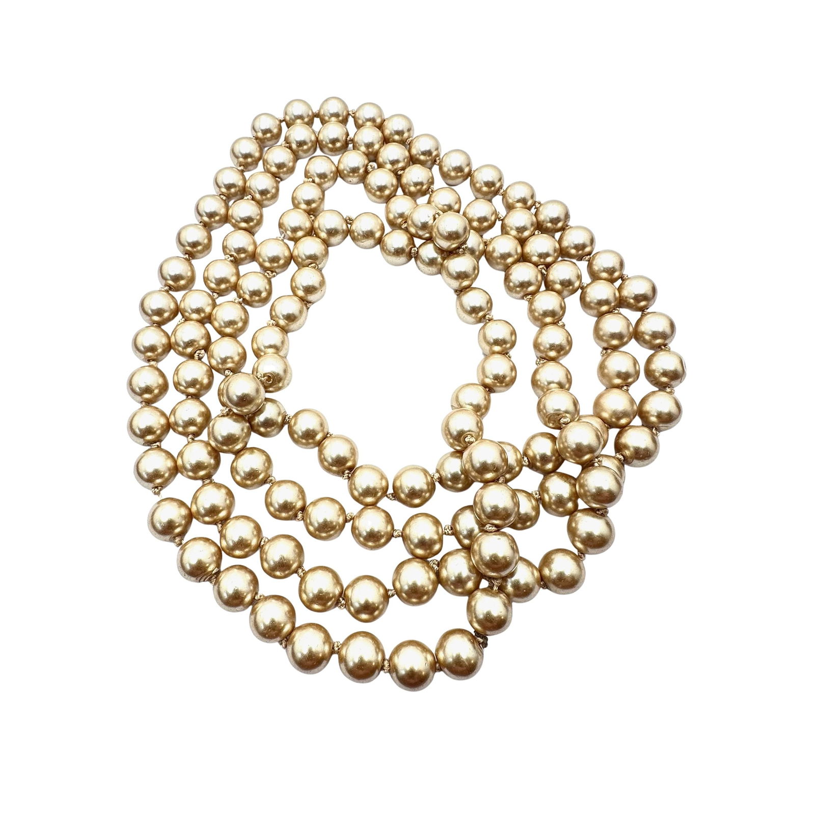 Vintage Faux Glass Pearl Beige Off White Hand Knotted Necklace Stand Measures 56 Inch Opera Length: Vintage Faux Glass Pearl Beige Off White Hand Knotted Necklace Stand Measures 56 Inch Opera Length