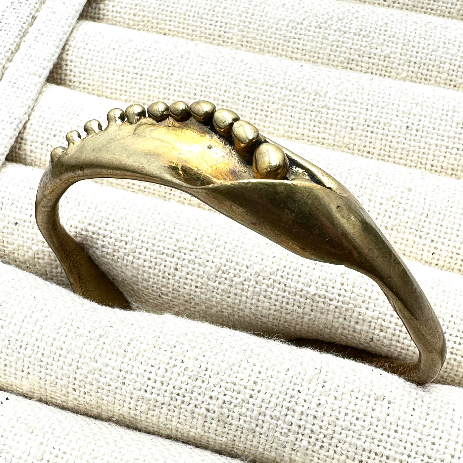 Vintage Artisan Brutalist Brass Cuff Bracelet Fits 6.5 Inch Wrist (1 of 2)