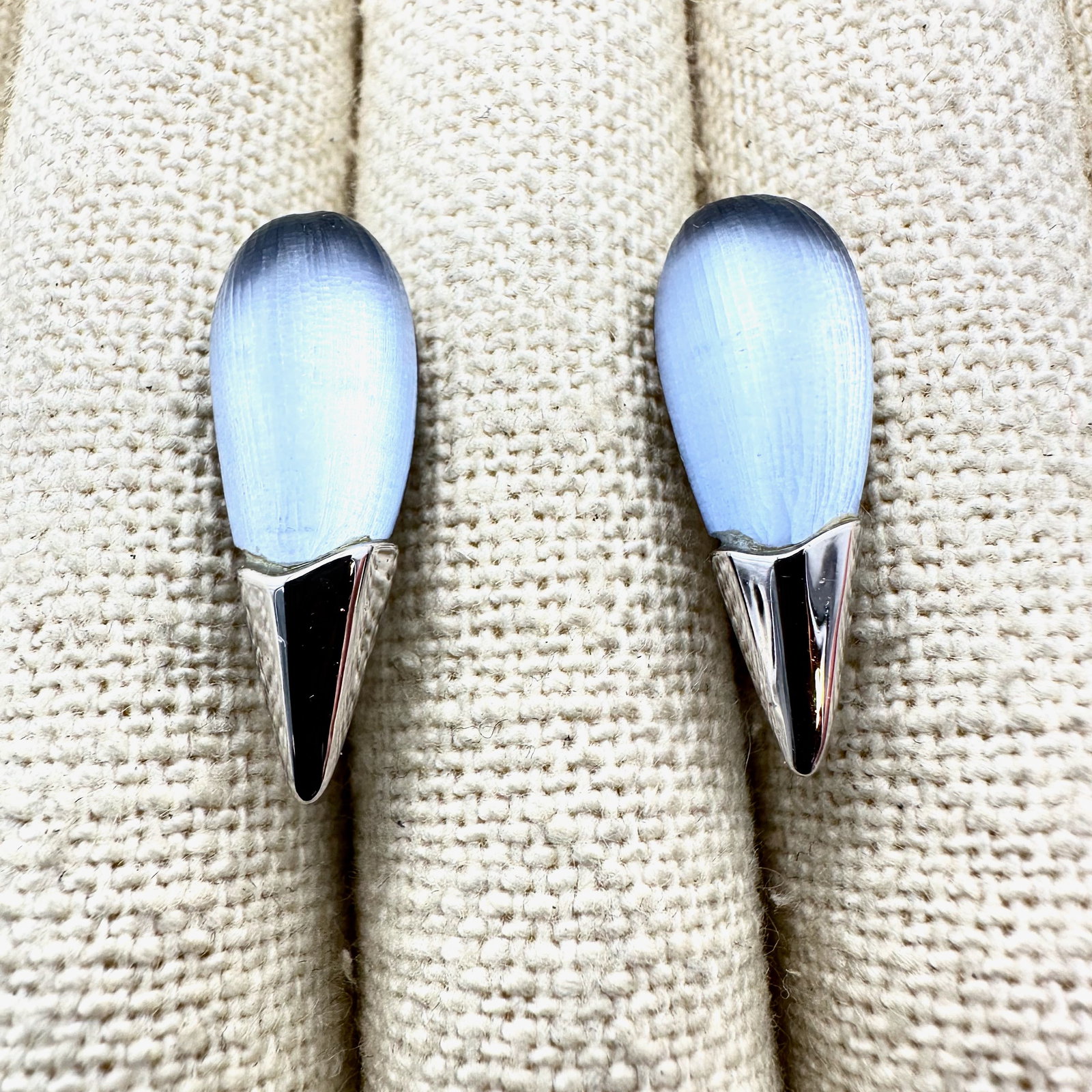 Alexis Bittar Grey Teardrop Pierced Earrings: Alexis Bittar Grey Teardrop Pierced Earrings