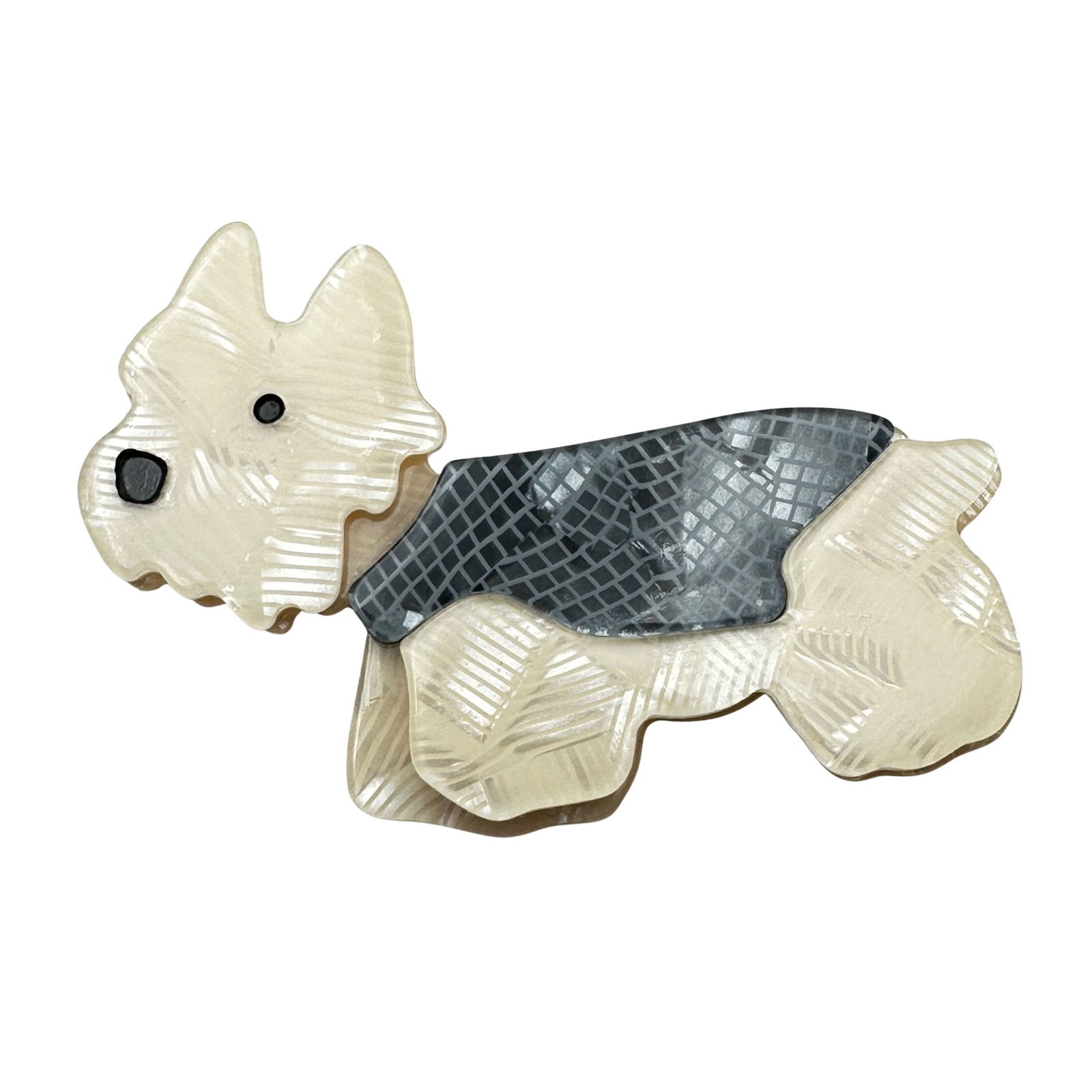 Vintage Lucite Dog Puppy Scottie Westie Brooch Pin 2.5 Inch: Vintage Lucite Dog Puppy Scottie Westie Brooch Pin 2.5 Inch