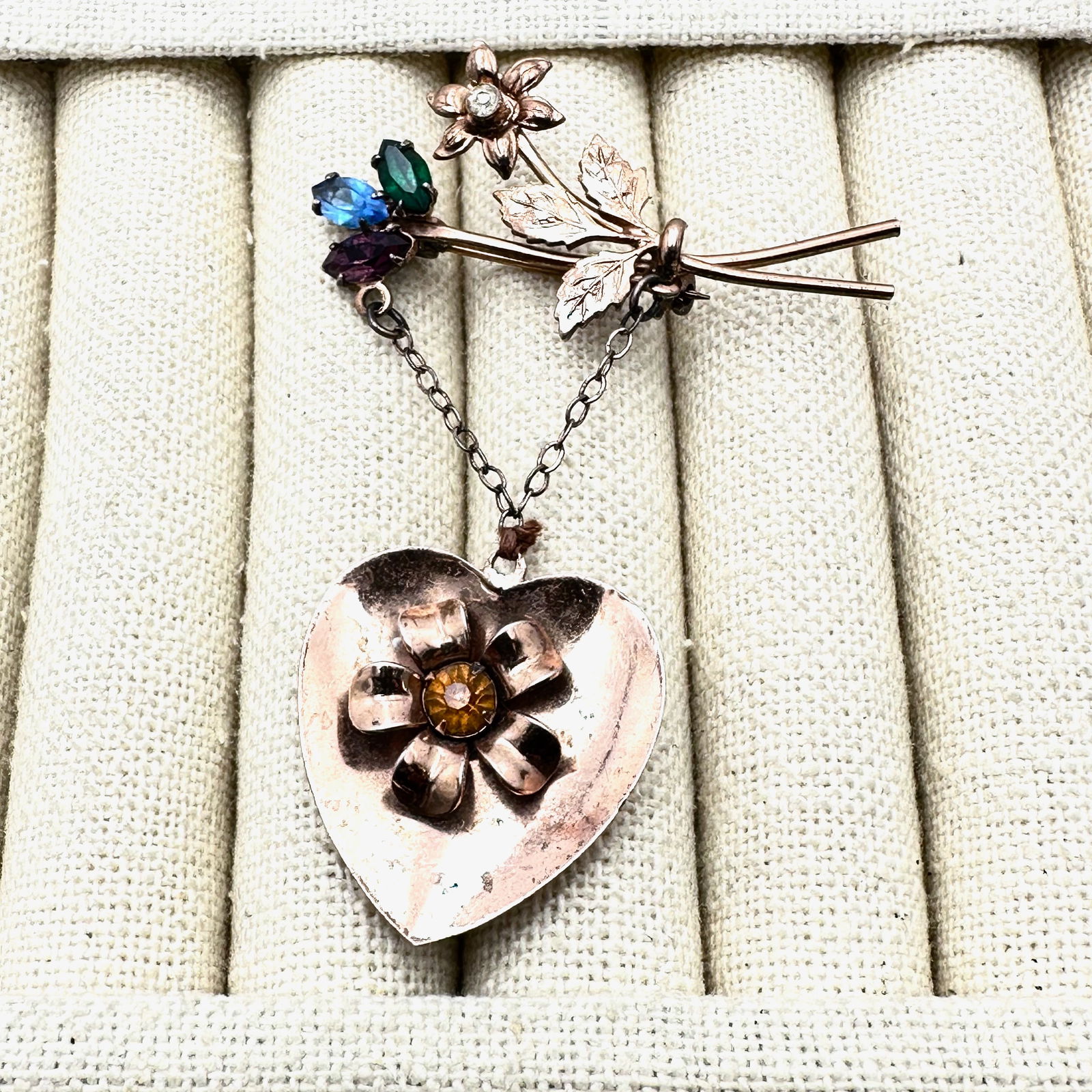 Vintage Coro Gold Plated Sterling Silver Chatelaine Brooch Pin 2.5 Inch: Vintage Coro Gold Plated Sterling Silver Chatelaine Brooch Pin 2.5 Inch