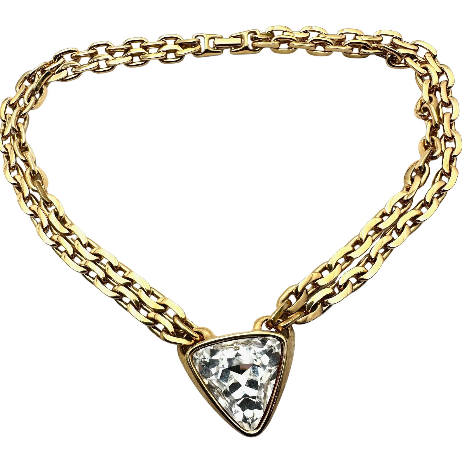 Vintage Swarovski SAL High Quality Crystal Gold Tone Statement Necklace 16 Inch: Vintage Swarovski SAL High Quality Crystal Gold Tone Statement Necklace 16 Inch