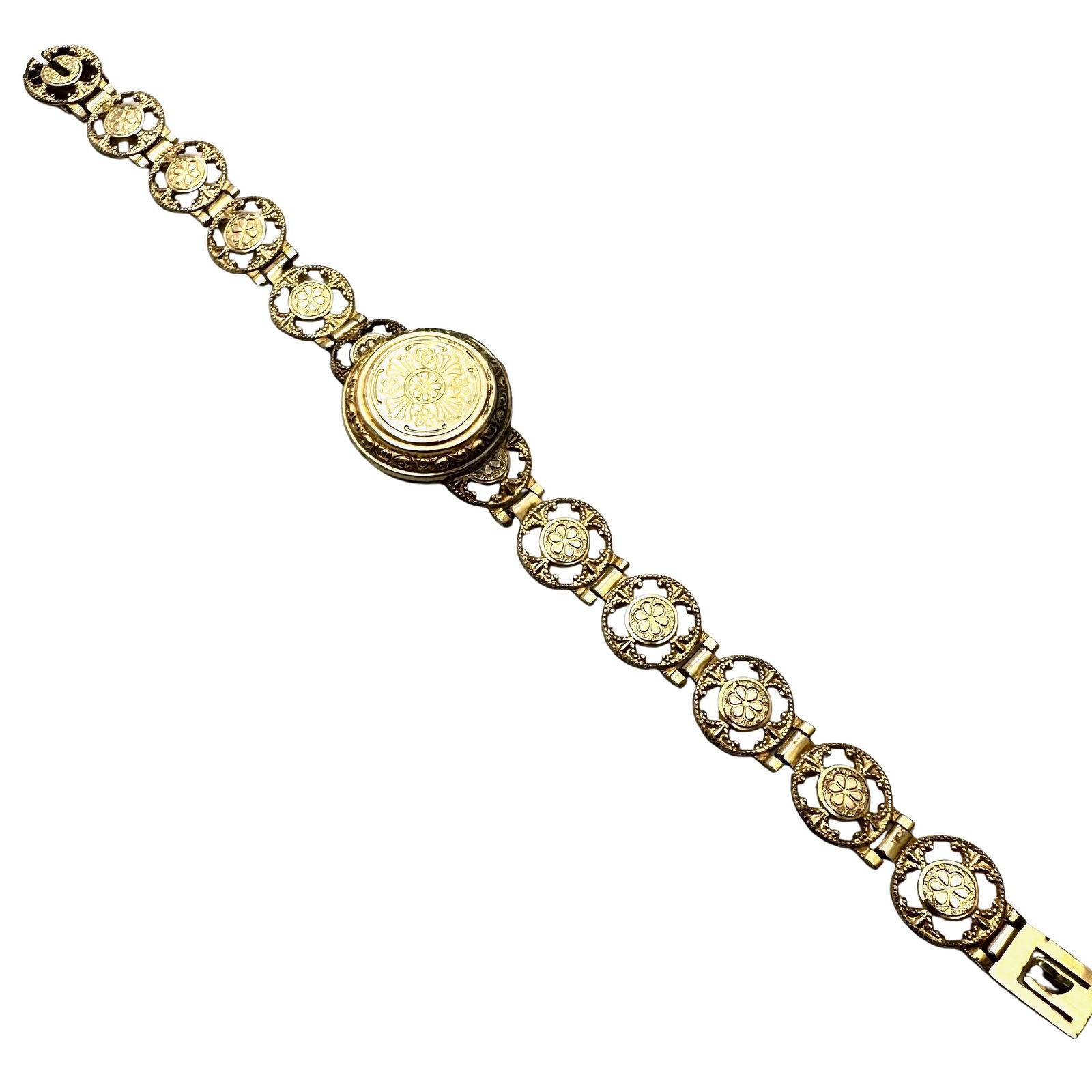 Antique Vintage Hayward 12K Gold Filled Locket Bracelet 6 Inch Length: Antique Vintage Hayward 12K Gold Filled Locket Bracelet 6 Inch Length