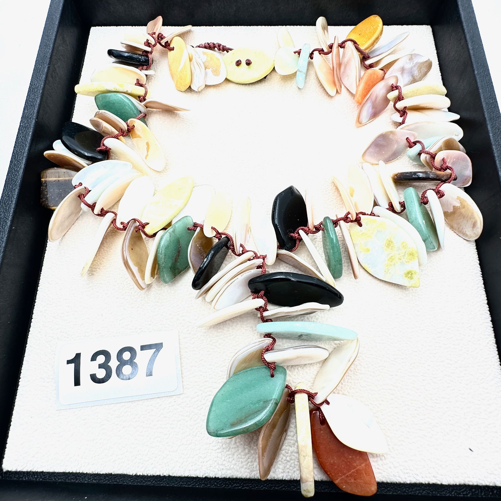 Vintage Artisan Multicolor Pearl Statement Necklace: Vintage Artisan Multicolor Pearl Statement Necklace