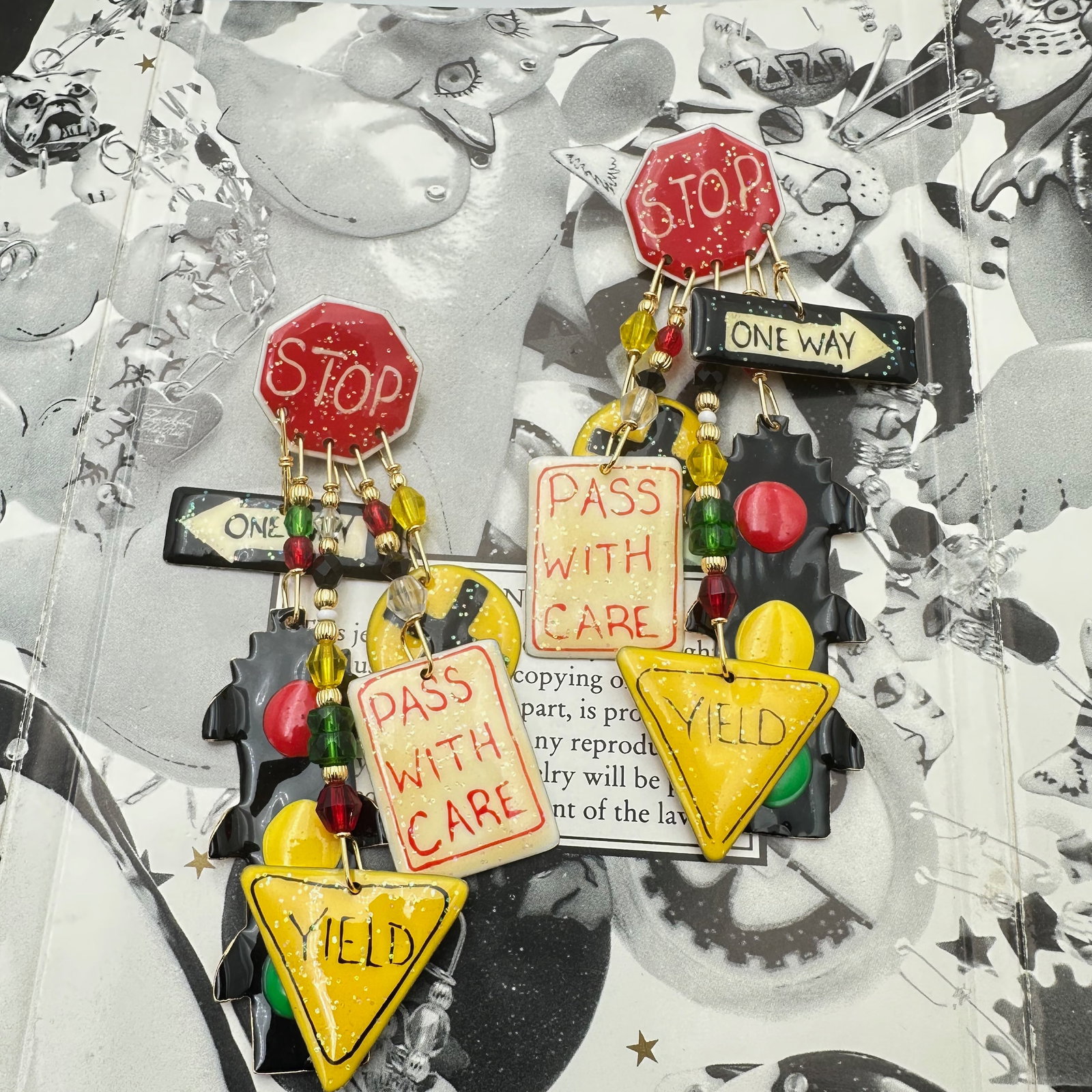 Vintage Lunch at The Ritz By Esme Hecht and Alexis Watt Traffic Signals Pierced Chandelier 3.5 Inch (1 of 2)