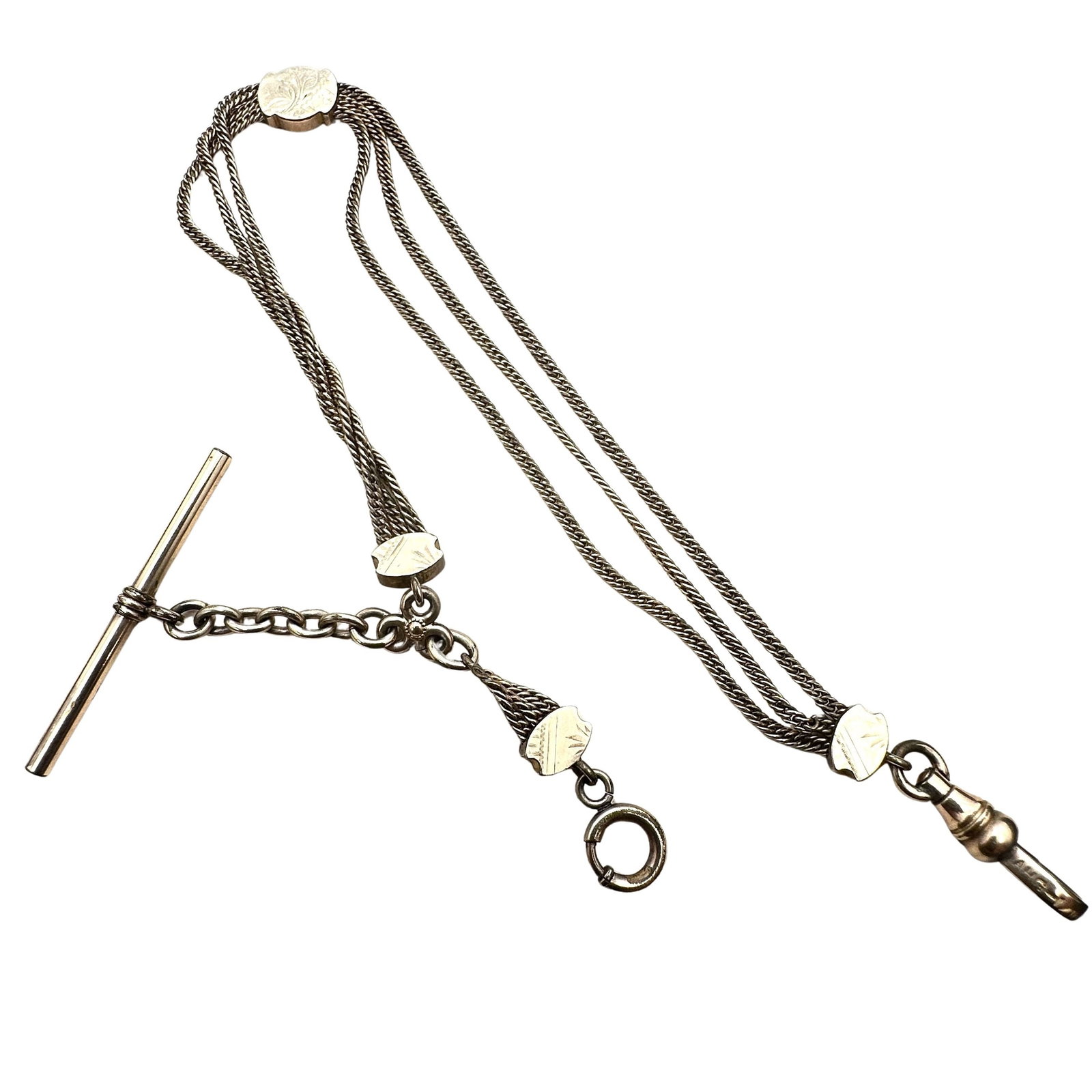 Antique Victorian Gold Filled Pocket Watch Chain with Slide 11 Inch Length (1 of 2)