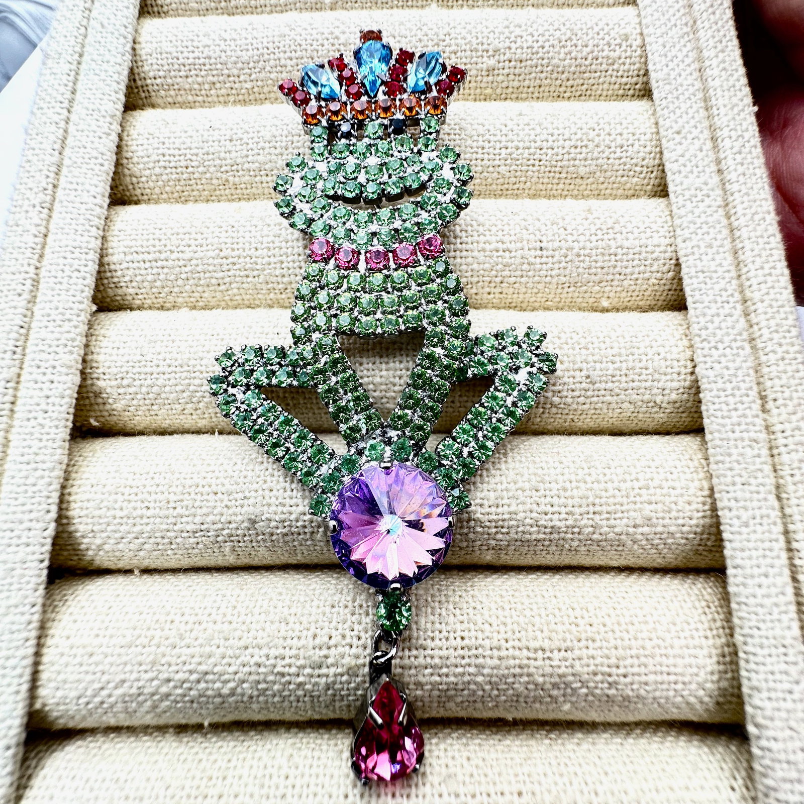 Vintage Butler and Wilson Frog Prince Rhinestone Brooch Pin 4 Inch (1 of 2)