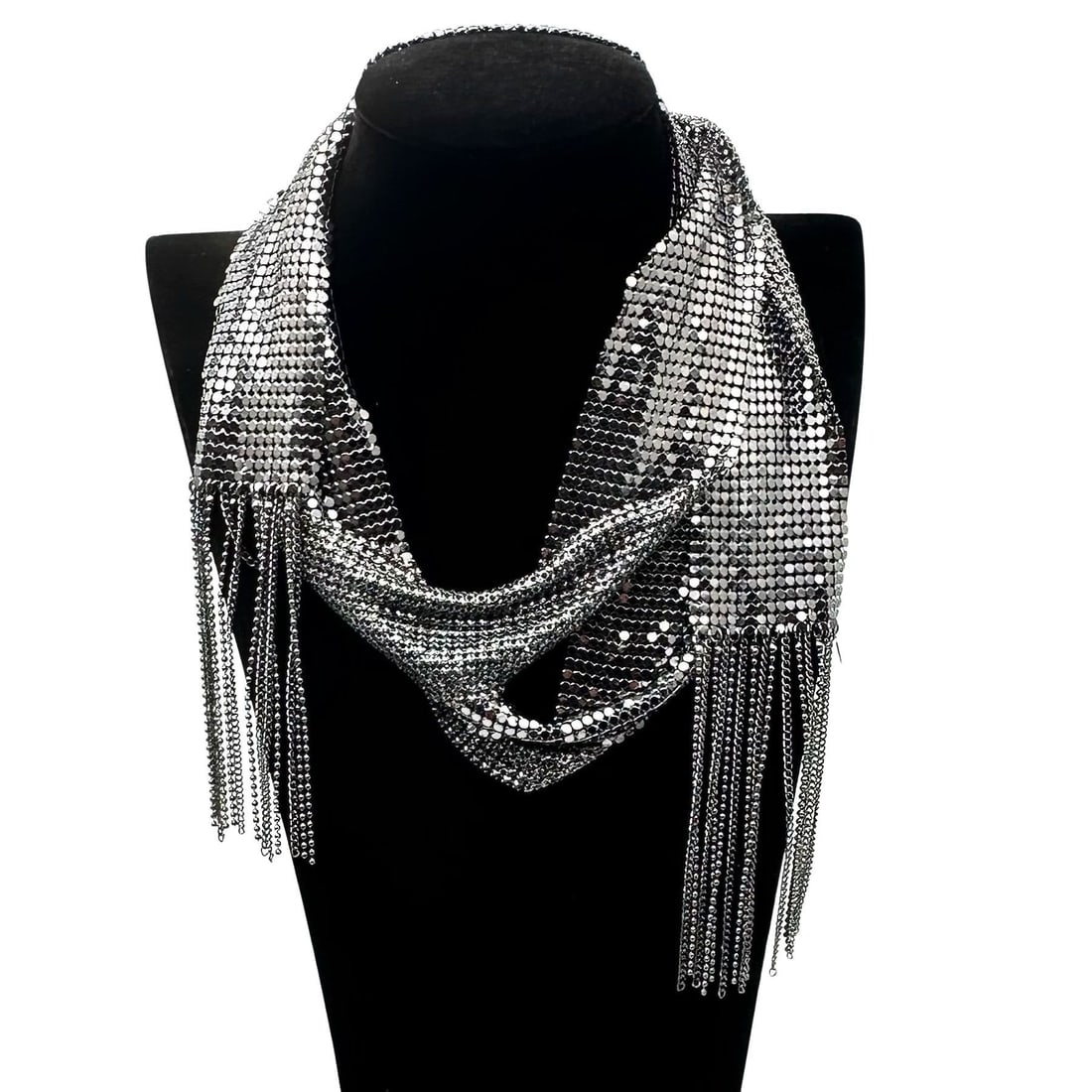 Vintage Whiting and Davis? Dark Silver Metal Mesh Scarf or Necklace Excellent Condition: Vintage Whiting and Davis? Dark Silver Metal Mesh Scarf or Necklace Excellent Condition