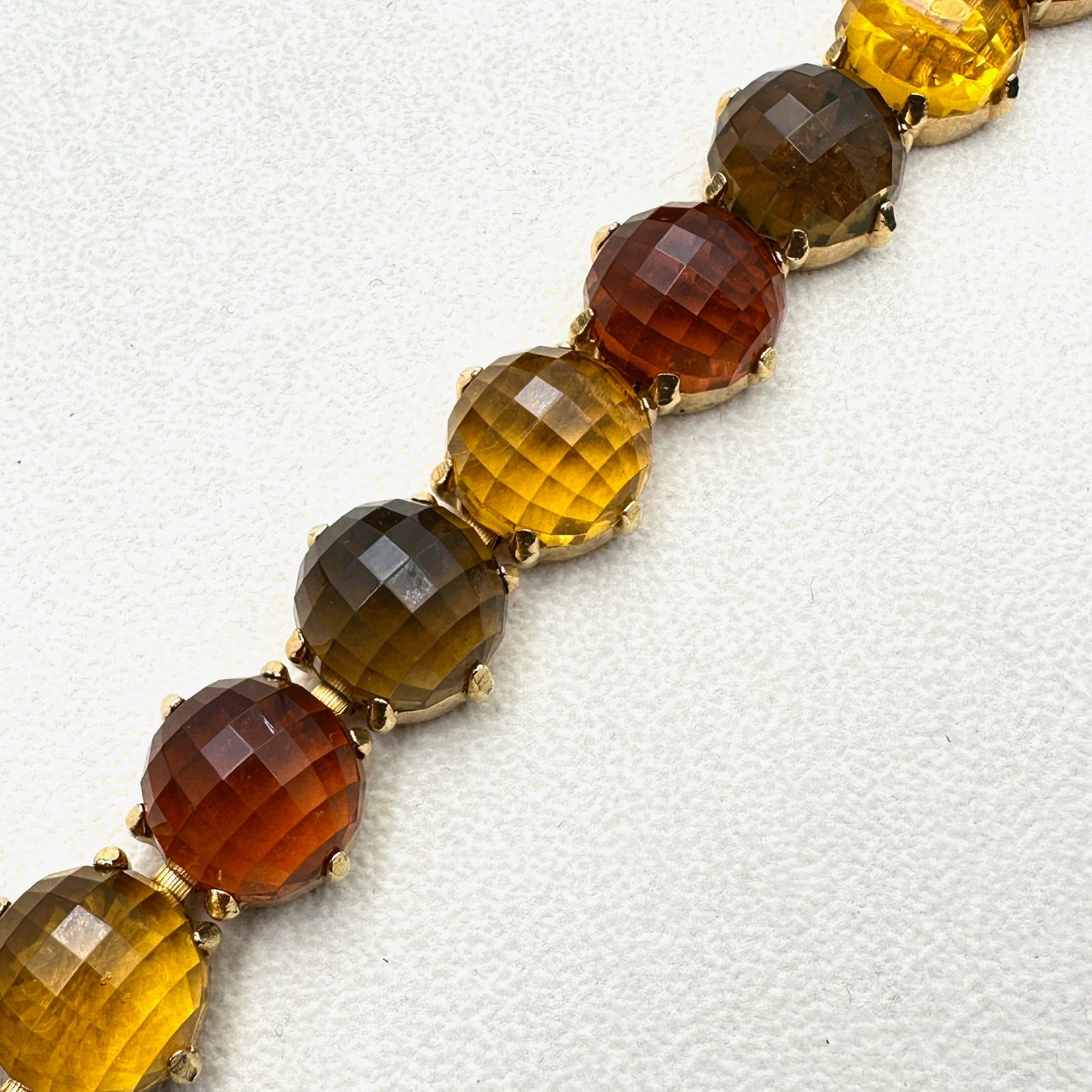 Vintage Amber Yellow Olive Green Bullet Glass Cabochon Gold Tone Bracelet 7 Inch: Vintage Amber Yellow Olive Green Bullet Glass Cabochon Gold Tone Bracelet 7 Inch