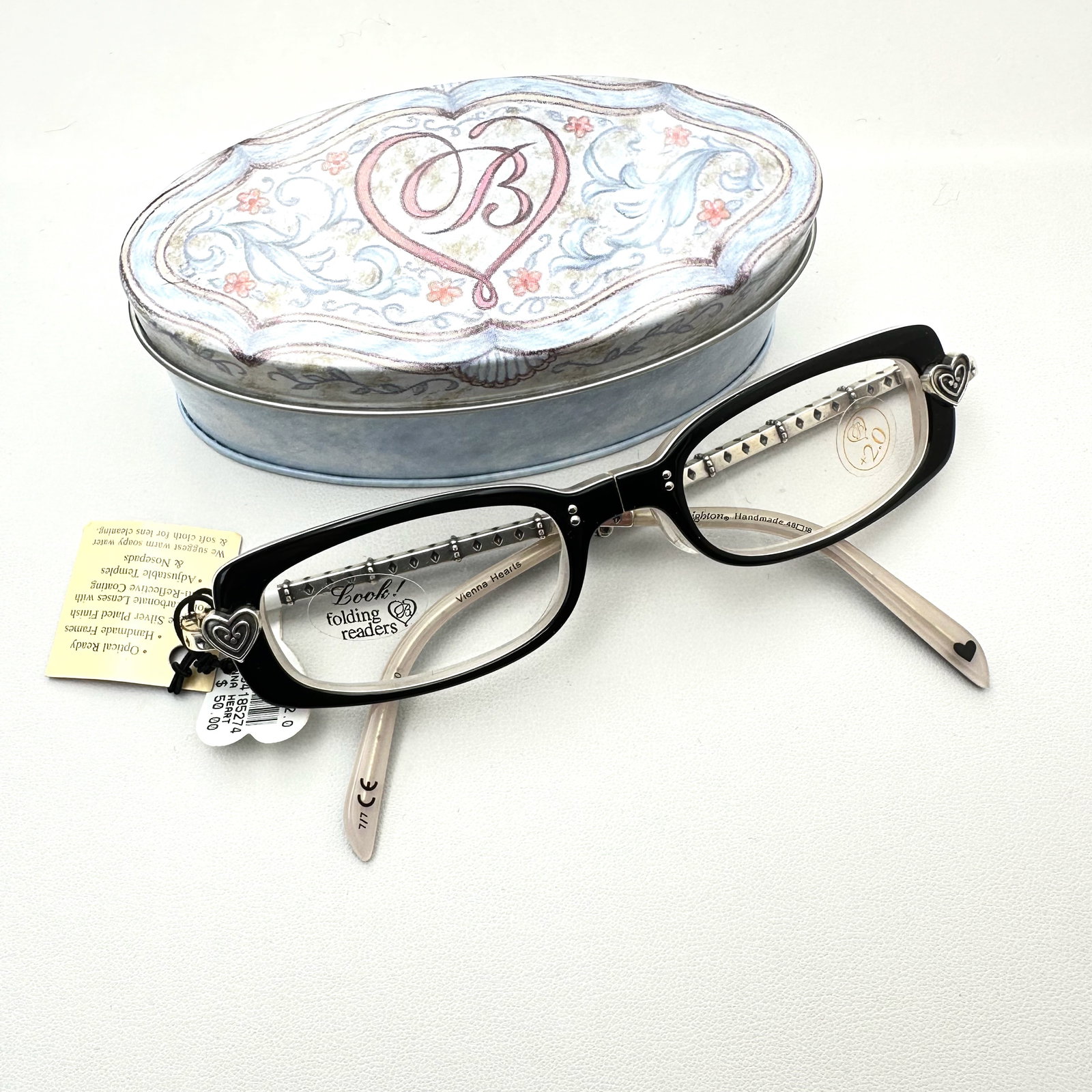 Brighton Foldable Reader Glasses in Brighton Tin Original Tag Attached Unworn Condition (1 of 2)