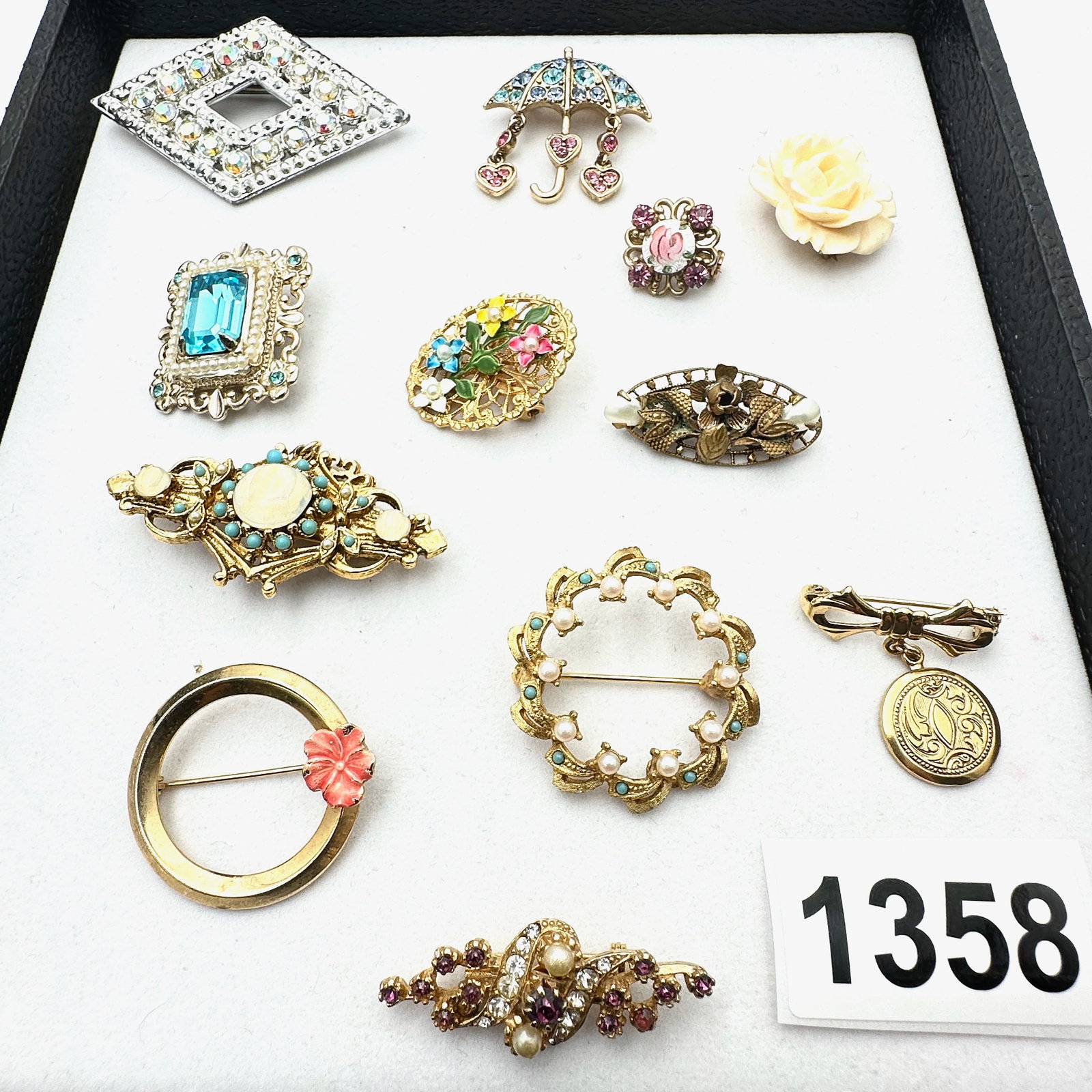 Vintage Jewelry Group Lot of Pins Brooches Guilloche Enamel Flowers Rhinestones Carved Rose and More: Vintage Jewelry Group Lot of Pins Brooches Guilloche Enamel Flowers Rhinestones Carved Rose and More