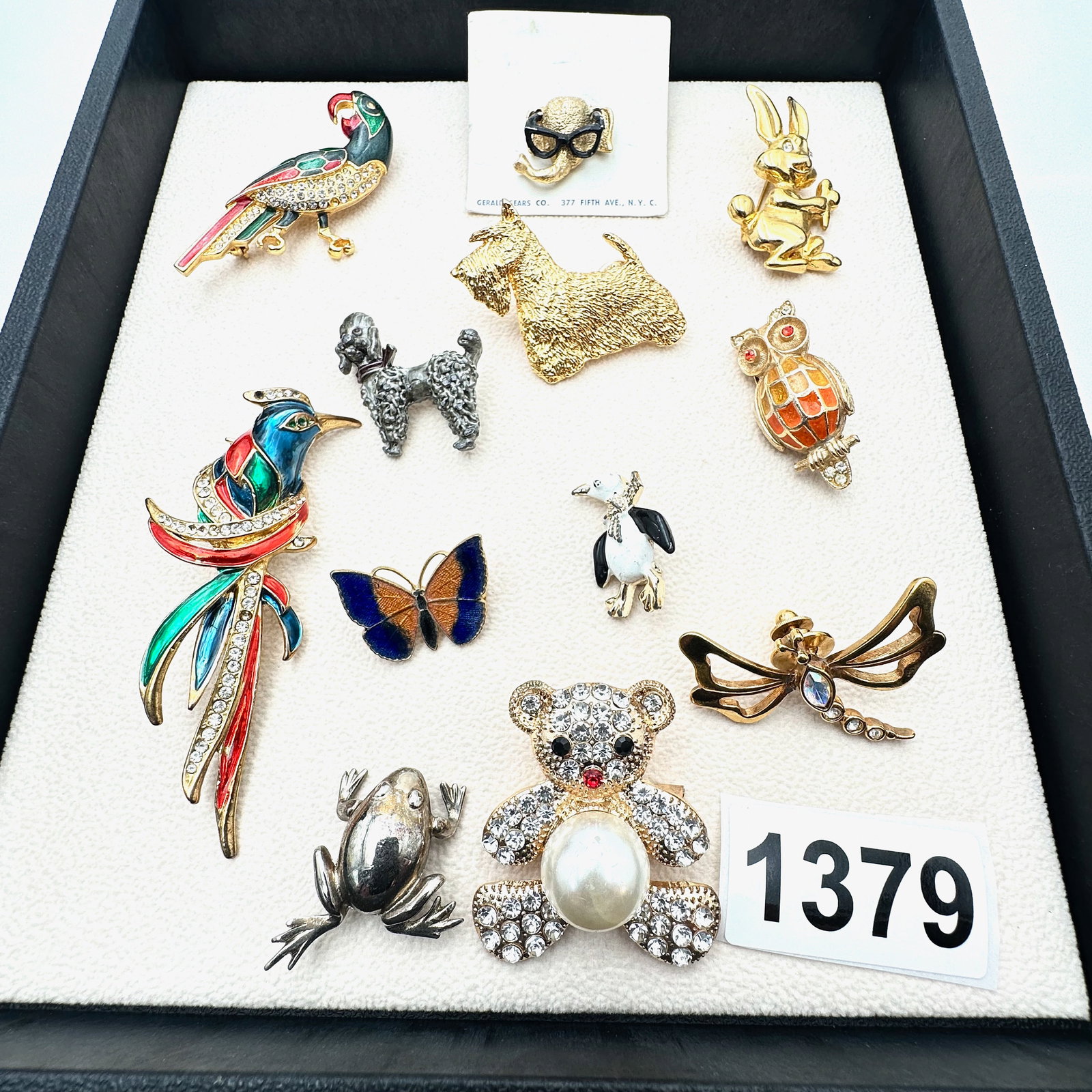 Vintage Jewelry Group Lot of Figural Animal Brooches and Pins Dog Frog Birds Penguin Owl and More (1 of 2)