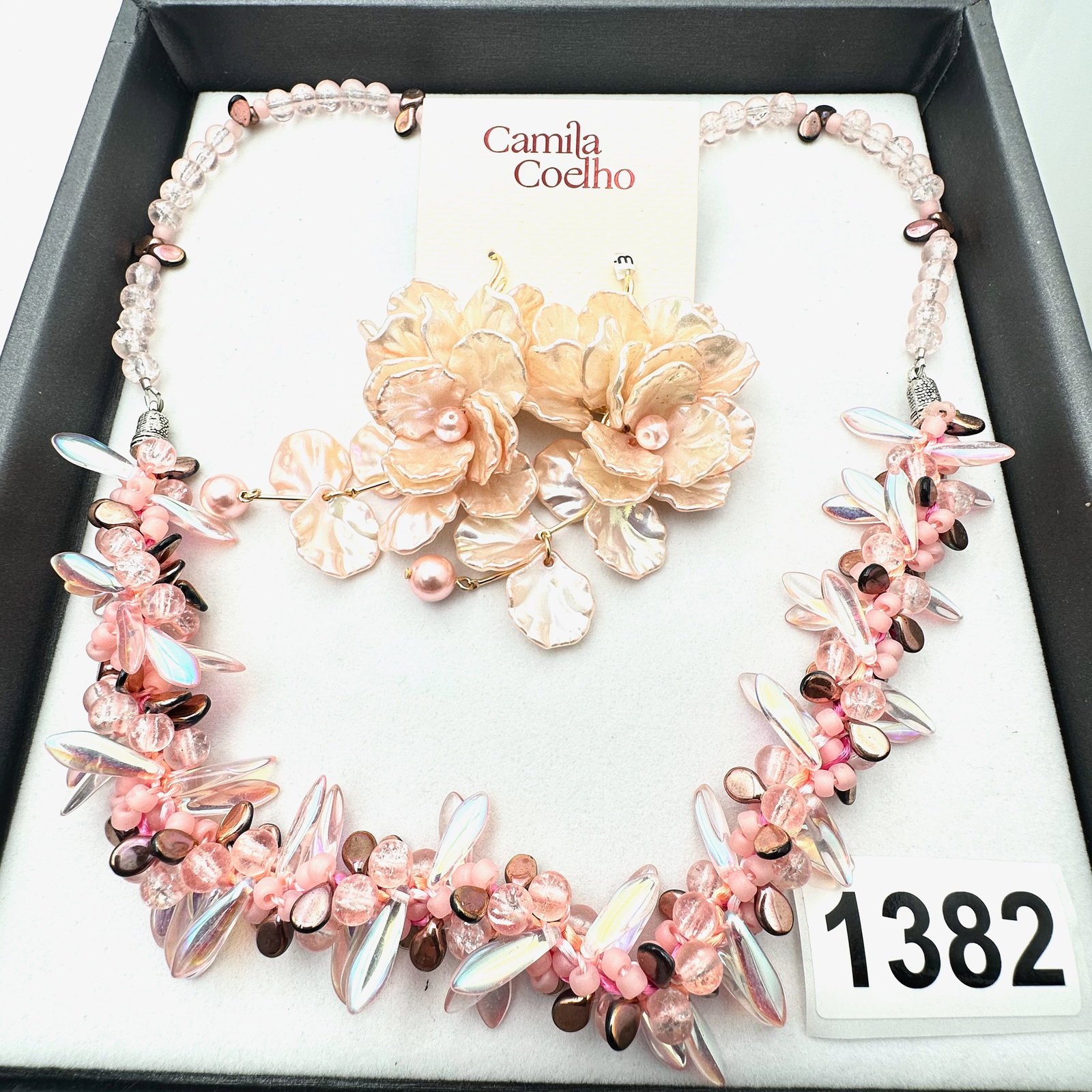 Vintage Jewelry Group Lot Pink Art Glass Bead Necklace Camila Coelho Pierced Chandelier Earrings: Vintage Jewelry Group Lot Pink Art Glass Bead Necklace Camila Coelho Pierced Chandelier Earrings