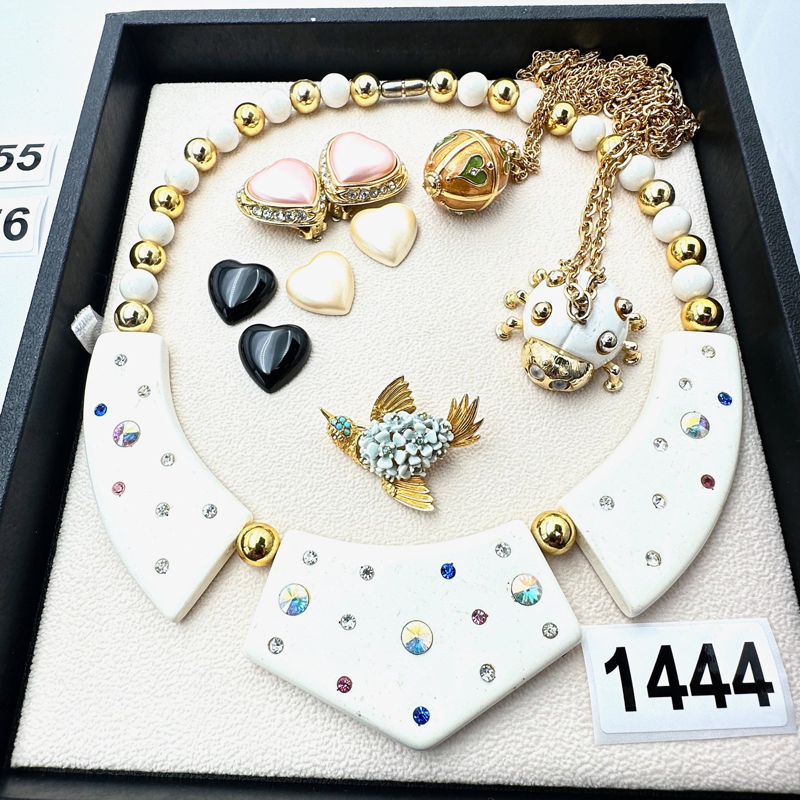 Vintage Jewelry Group Lot Rhinestone Lucite Necklace Joan Rivers Interchangeable Clip Earrings Joan (1 of 2)