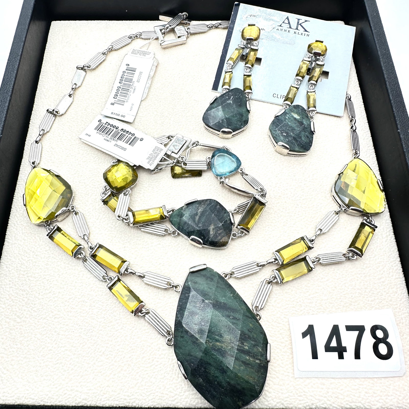 Vintage Jewelry Group Lot Anne Klein Necklace Bracelet and Clip Earrings Original Tags (1 of 2)