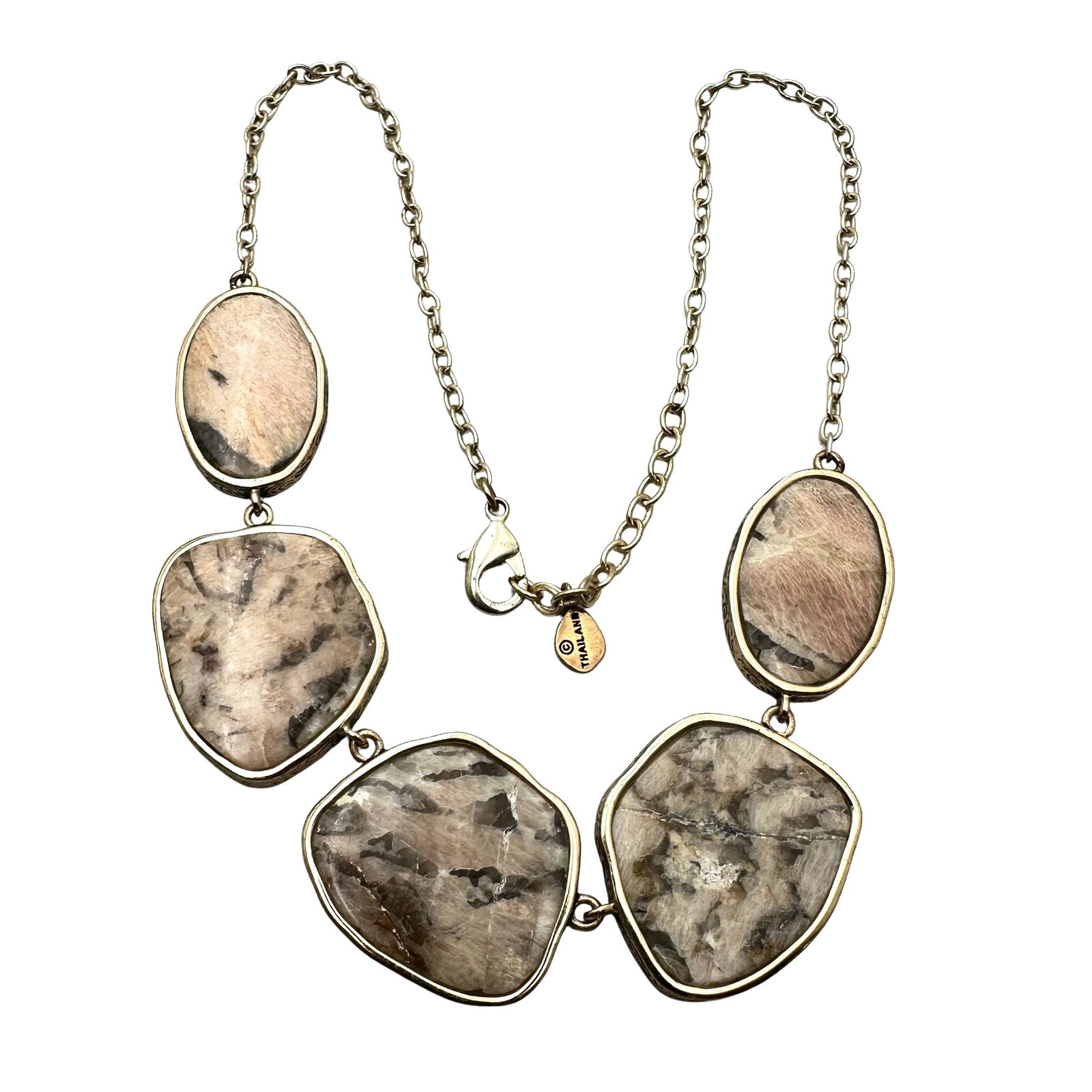 Barse Light Brown Gemstone Gold Tone Statement Necklace 18 Inch: Barse Light Brown Gemstone Gold Tone Statement Necklace 18 Inch