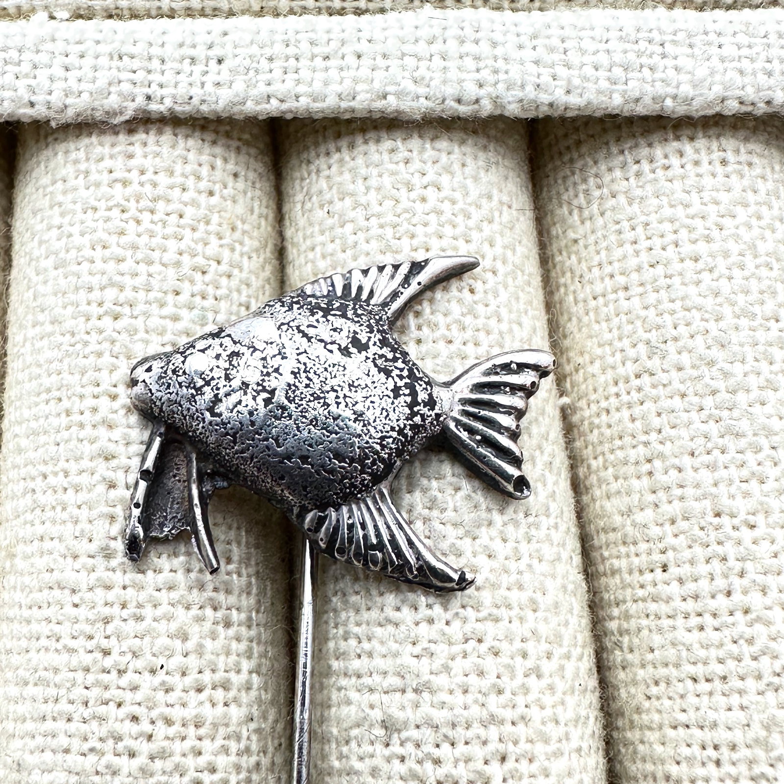 Vintage Sterling Silver Fish Stick Pin 3 Inch (1 of 2)