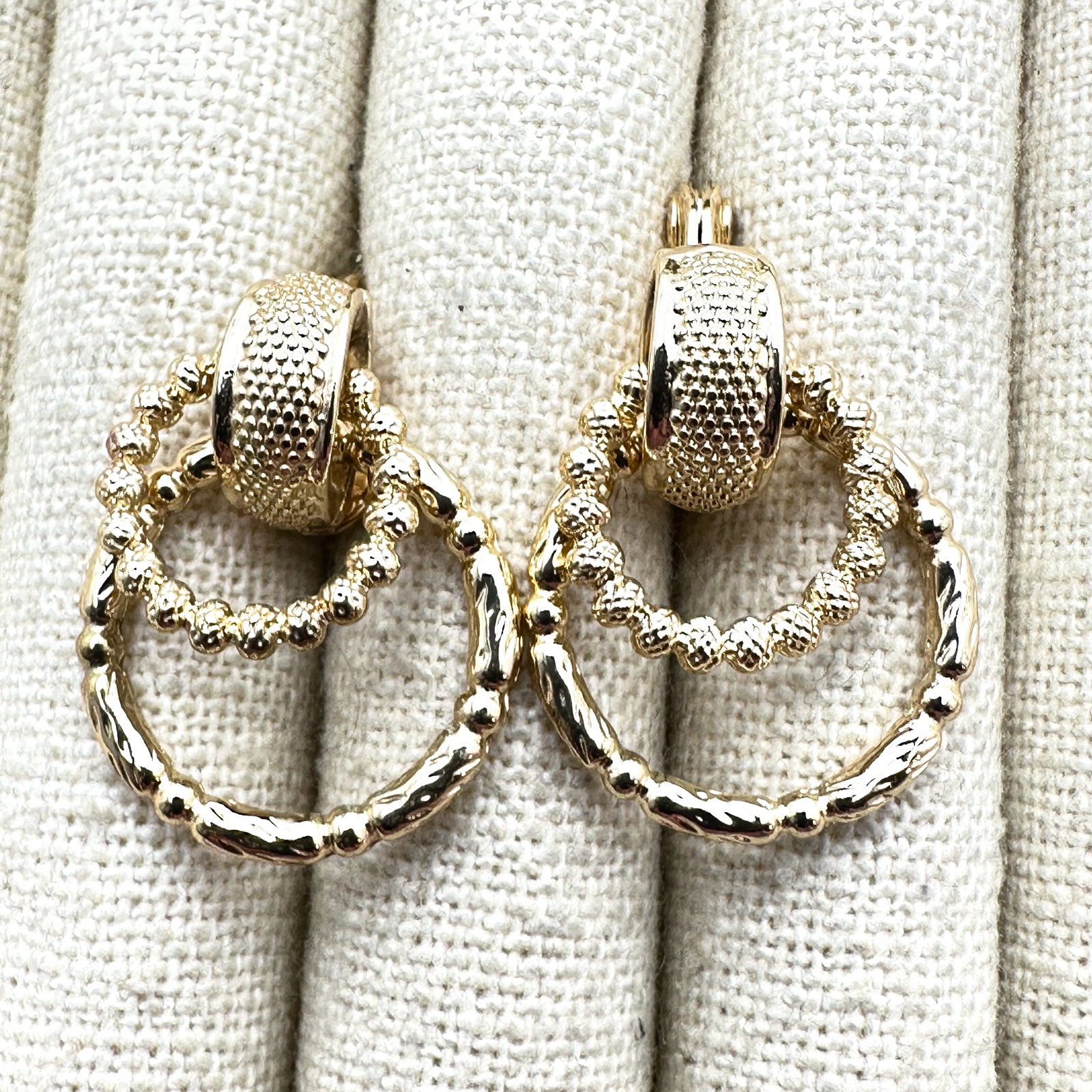 Gold Plated Sterling Silver Clip Door Knocker Earrings 1.5 Inch Length: Gold Plated Sterling Silver Clip Door Knocker Earrings 1.5 Inch Length