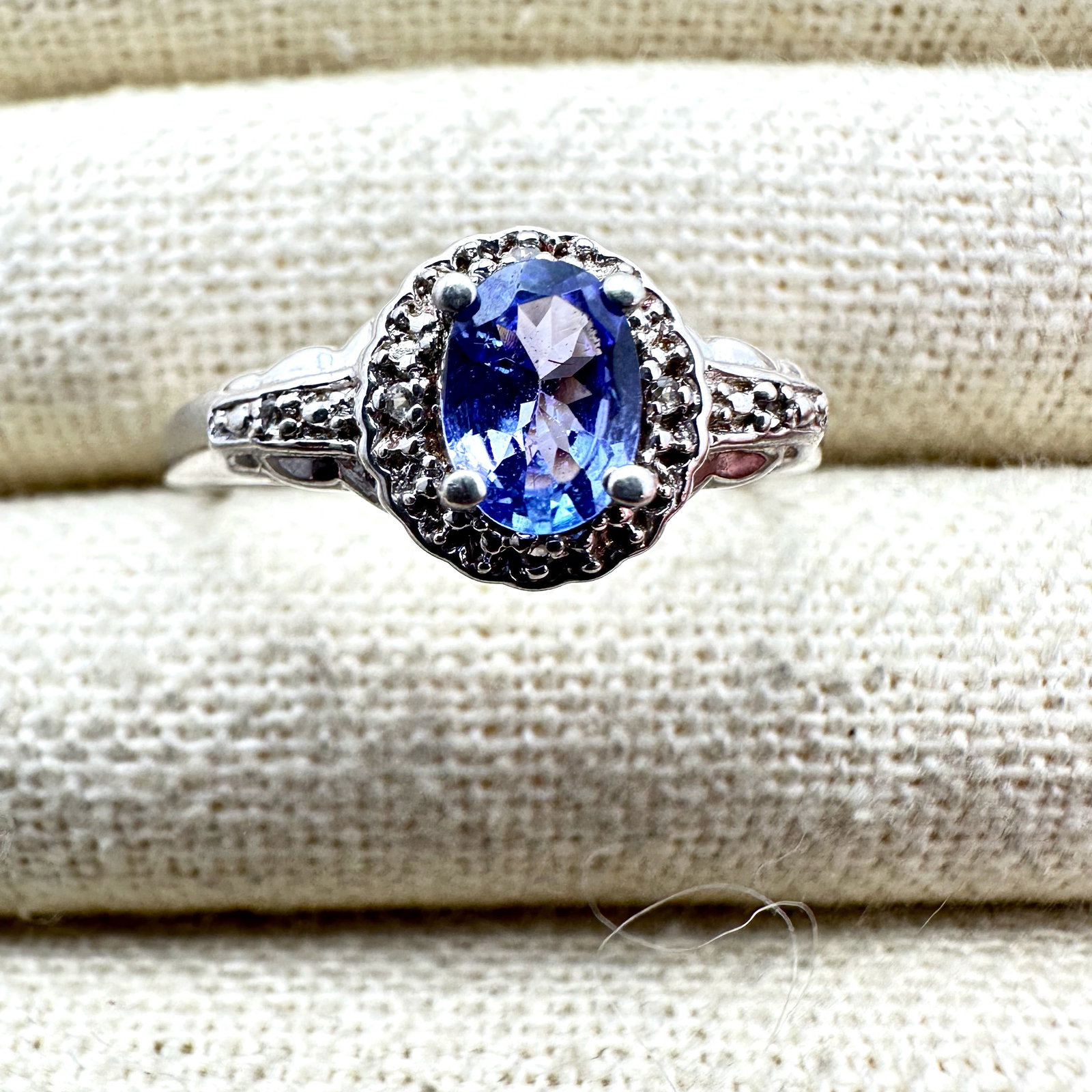 Purple Amethyst With Diamond Accents Sterling Silver Ring Size 12 (1 of 2)