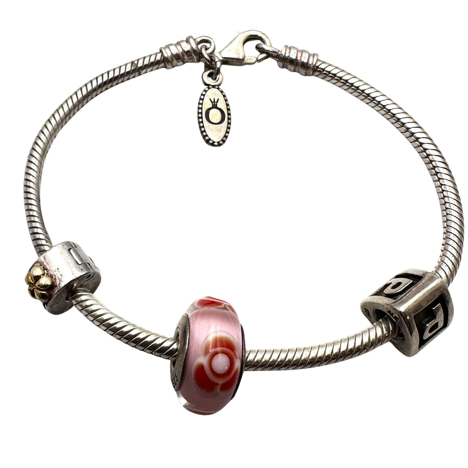 Authentic Pandora Bracelet with Several Charms Sterling Silver 6.5 Inch Length (1 of 2)