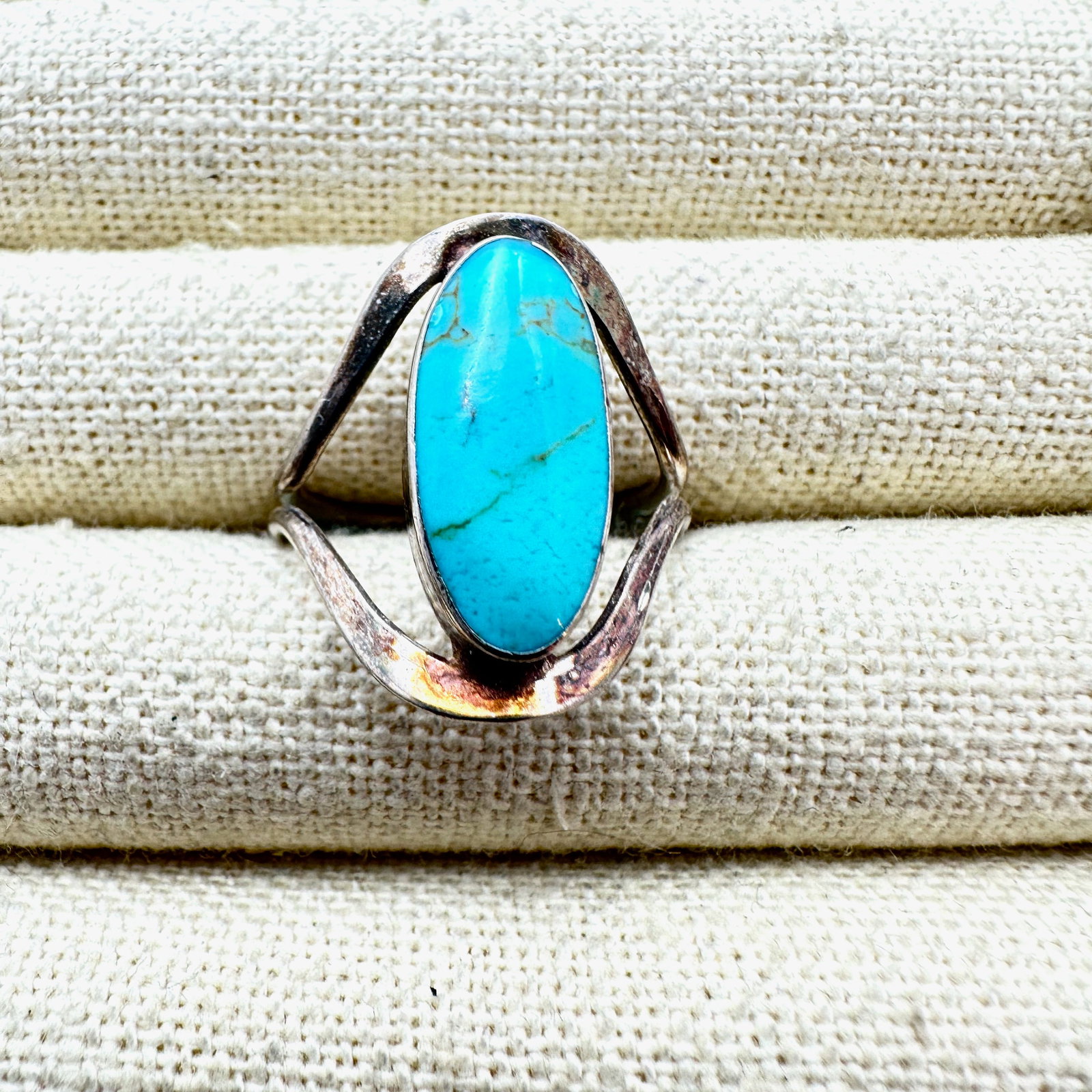 Vintage Turquoise Sterling Silver Ring Size 10 (1 of 2)