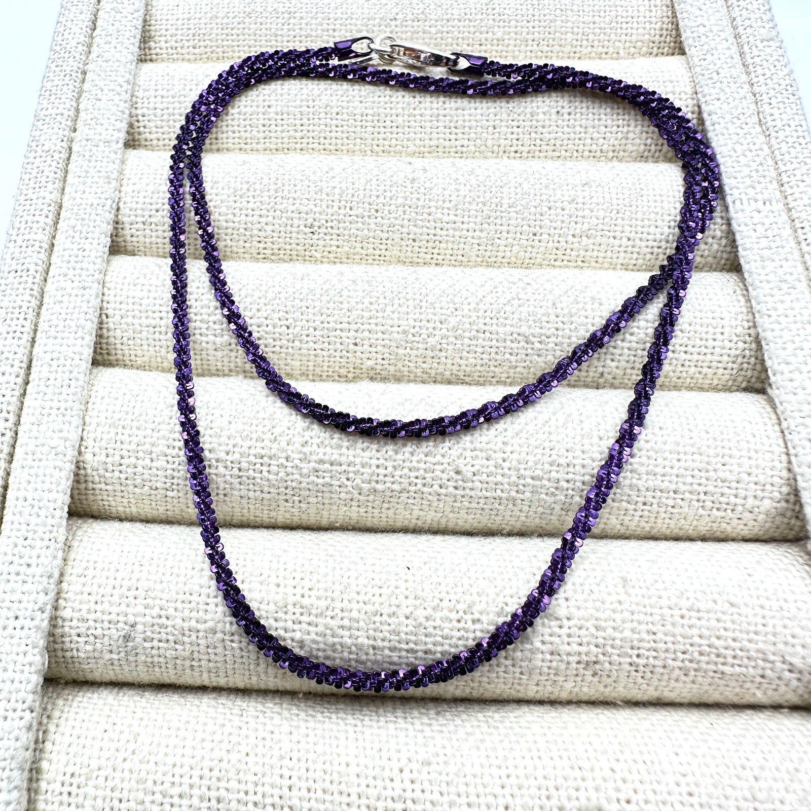 Unusual Sterling Sterling PURPLE Chain 18 Inch Length Looks Great with Coordinating Pendants (1 of 2)