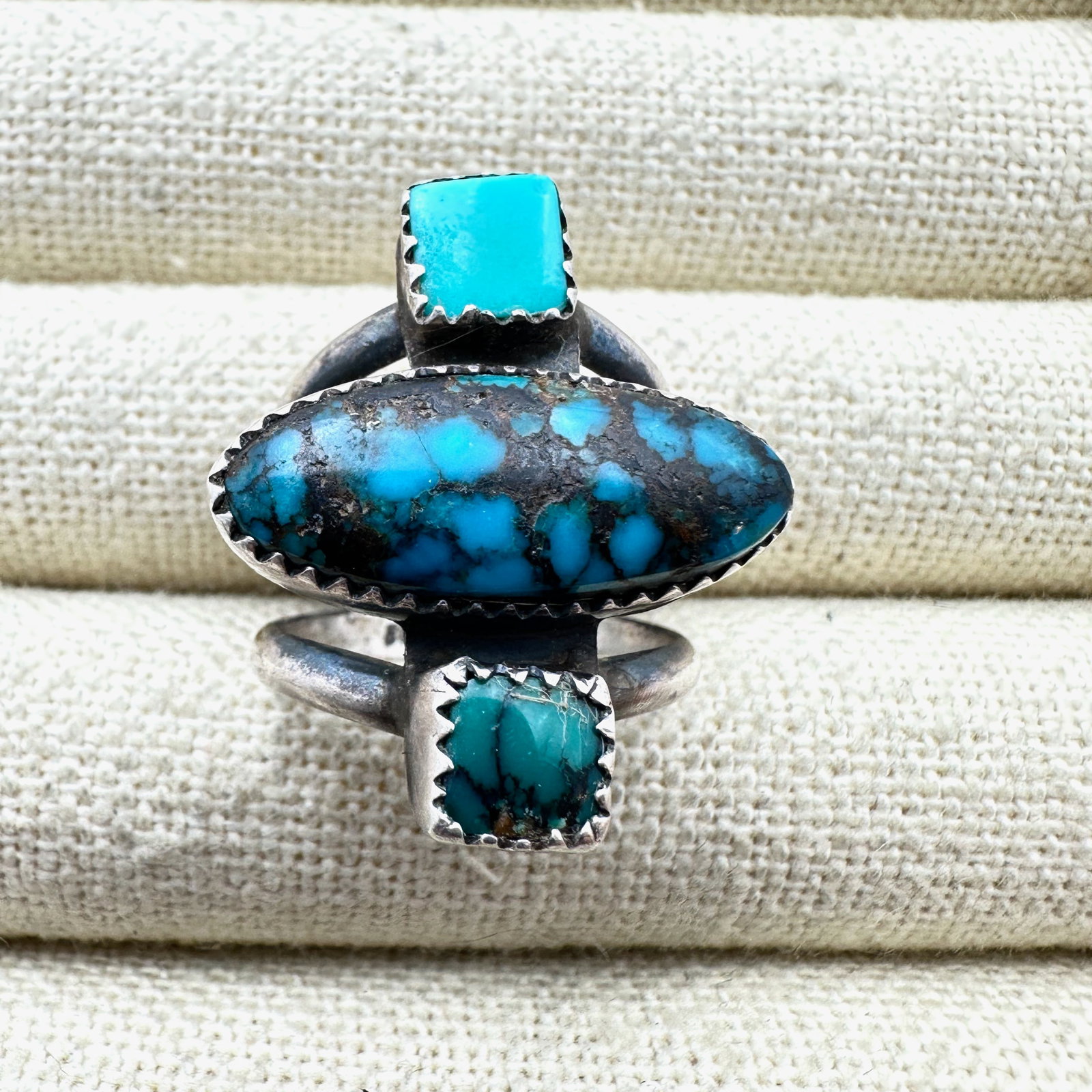 American Southwest Turquoise Sterling Silver Ring Size 6 (1 of 2)
