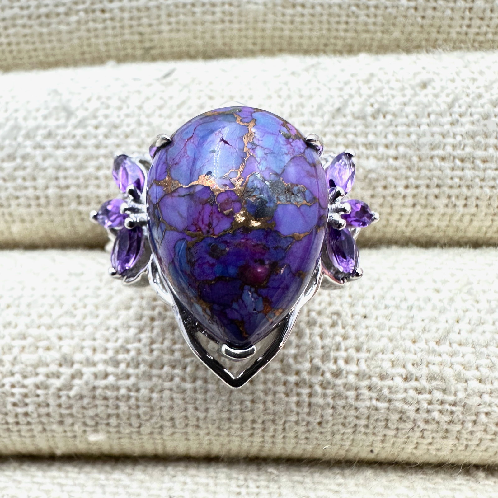 Purple Mohave Turquoise Amethyst Sterling Silver Ring Size 7 (1 of 2)