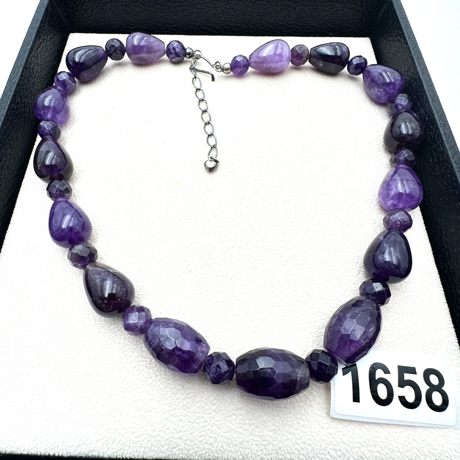 Jay King Mine Finds Desert Rose Trading Amethyst Bead Sterling Silver Necklace 18 to 20 Inch (1 of 2)