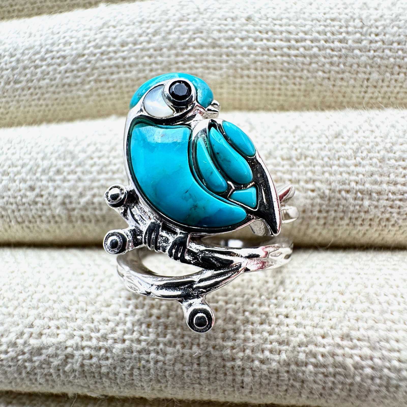 Turquoise Sterling Silver Ring Size 5 Bird Design: Turquoise Sterling Silver Ring Size 5 Bird Design