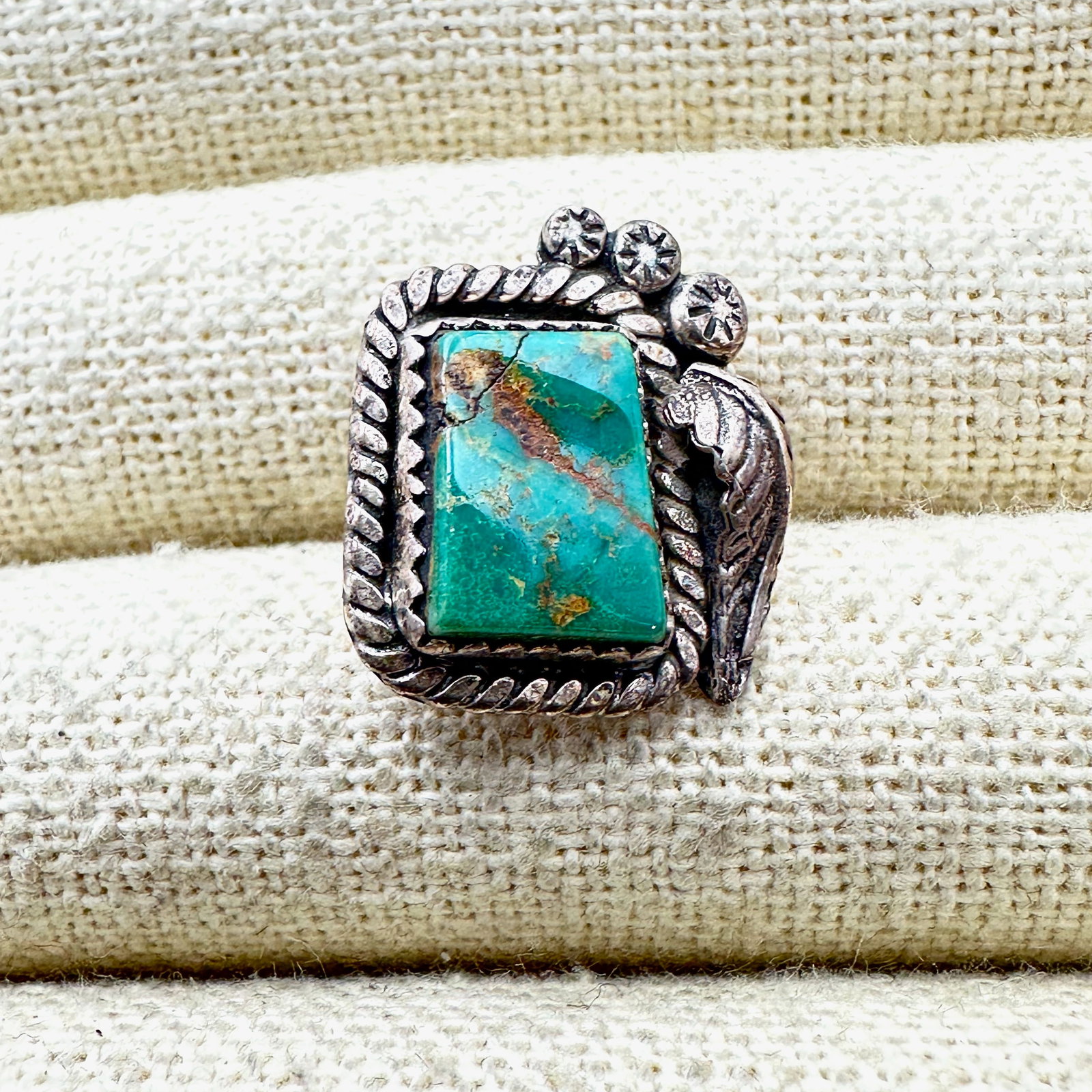 Vintage Native American Turquoise Sterling Silver Tic Tac or Pin (1 of 2)