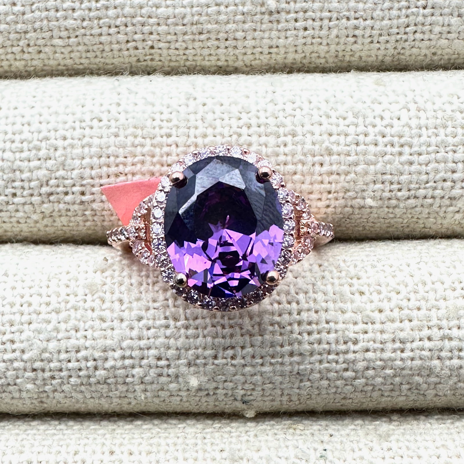 Amethyst Rose Gold Plated Sterling Silver Ring Size 8 Pristine Unworn Condition: Amethyst Rose Gold Plated Sterling Silver Ring Size 8 Pristine Unworn Condition