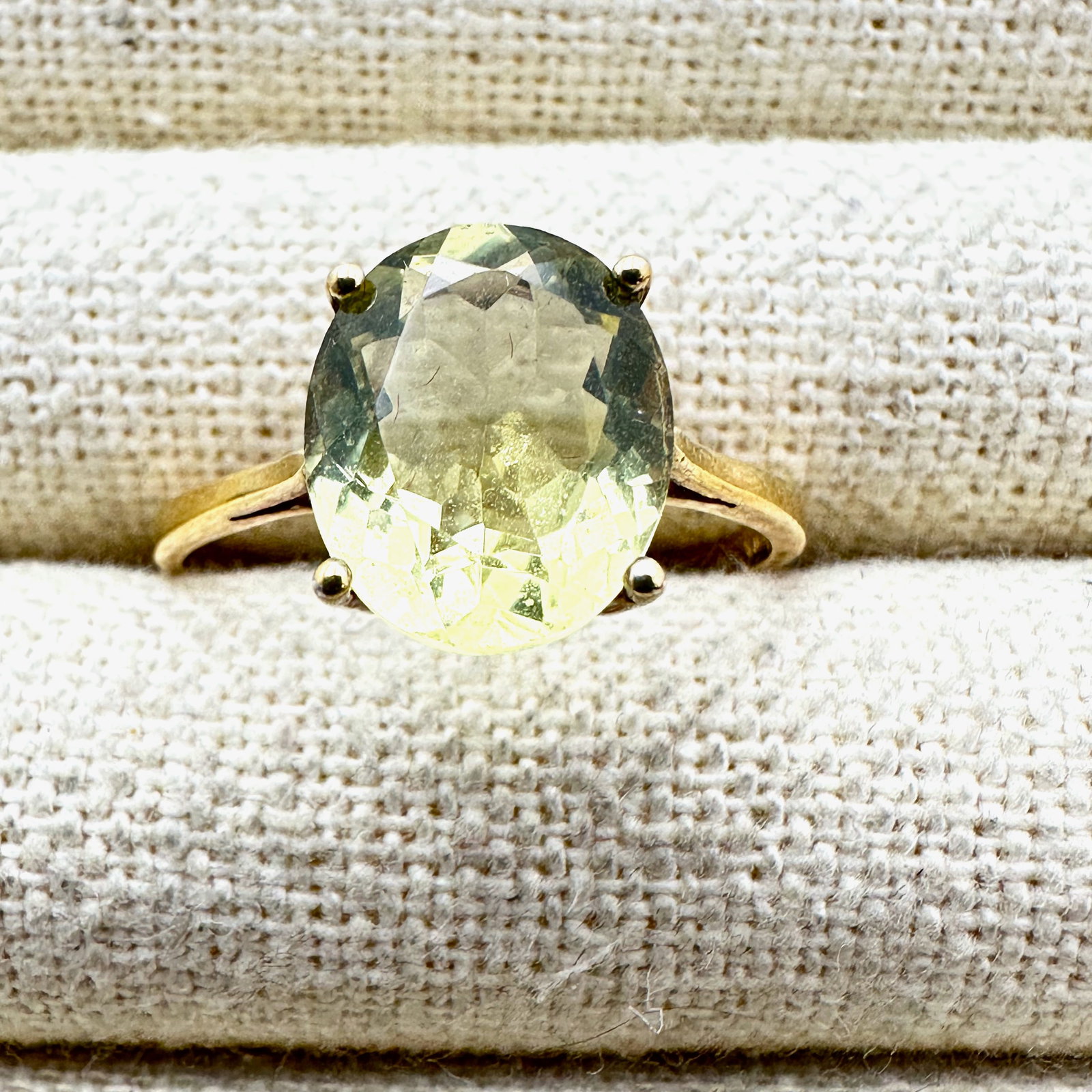 Yellow Gemstone Gold Plated Sterling Silver Ring Size 12.5: Yellow Gemstone Gold Plated Sterling Silver Ring Size 12.5