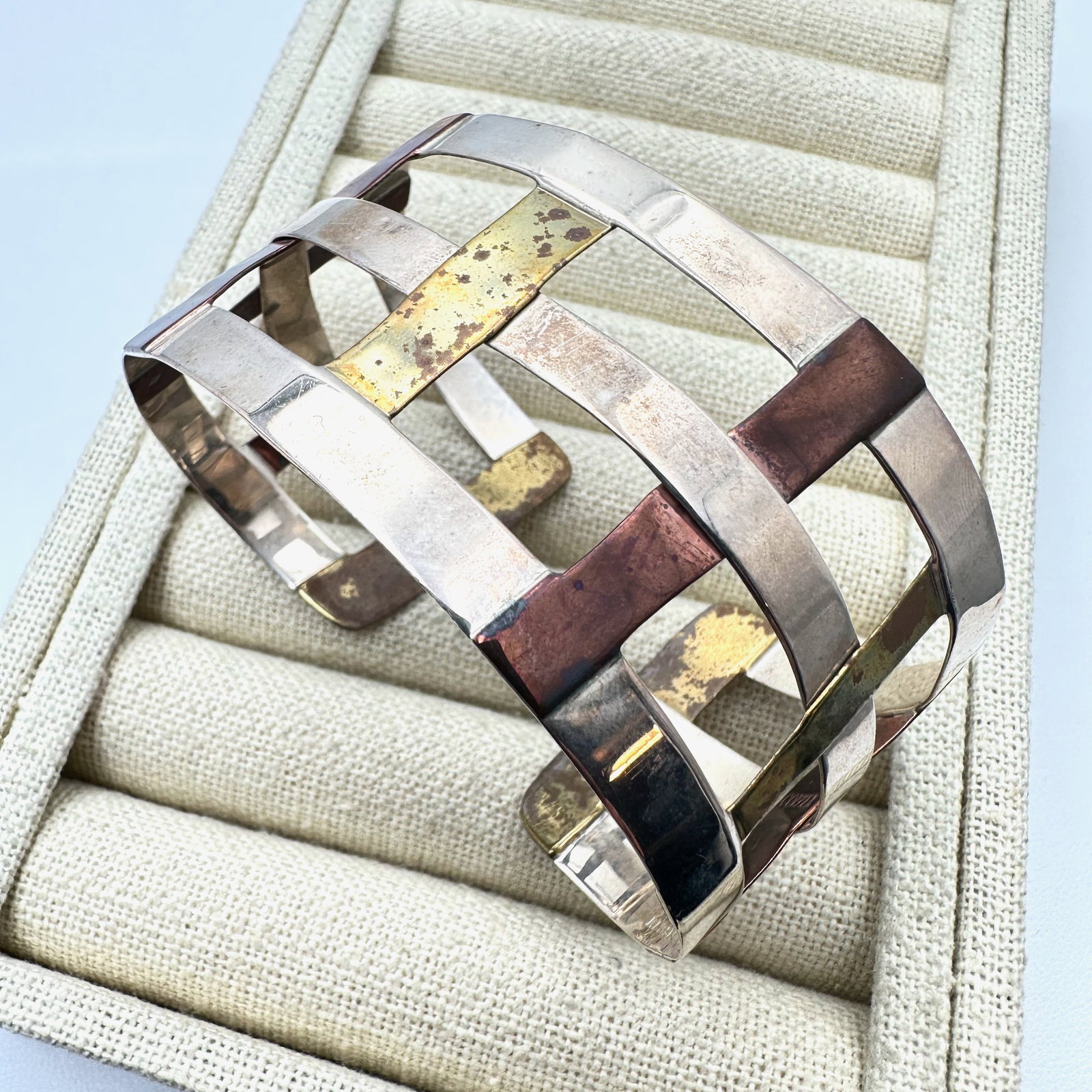 Robert Lee Morris RLM Mixed Metal Sterling Silver Cuff Bracelet Adjustable Size (1 of 2)