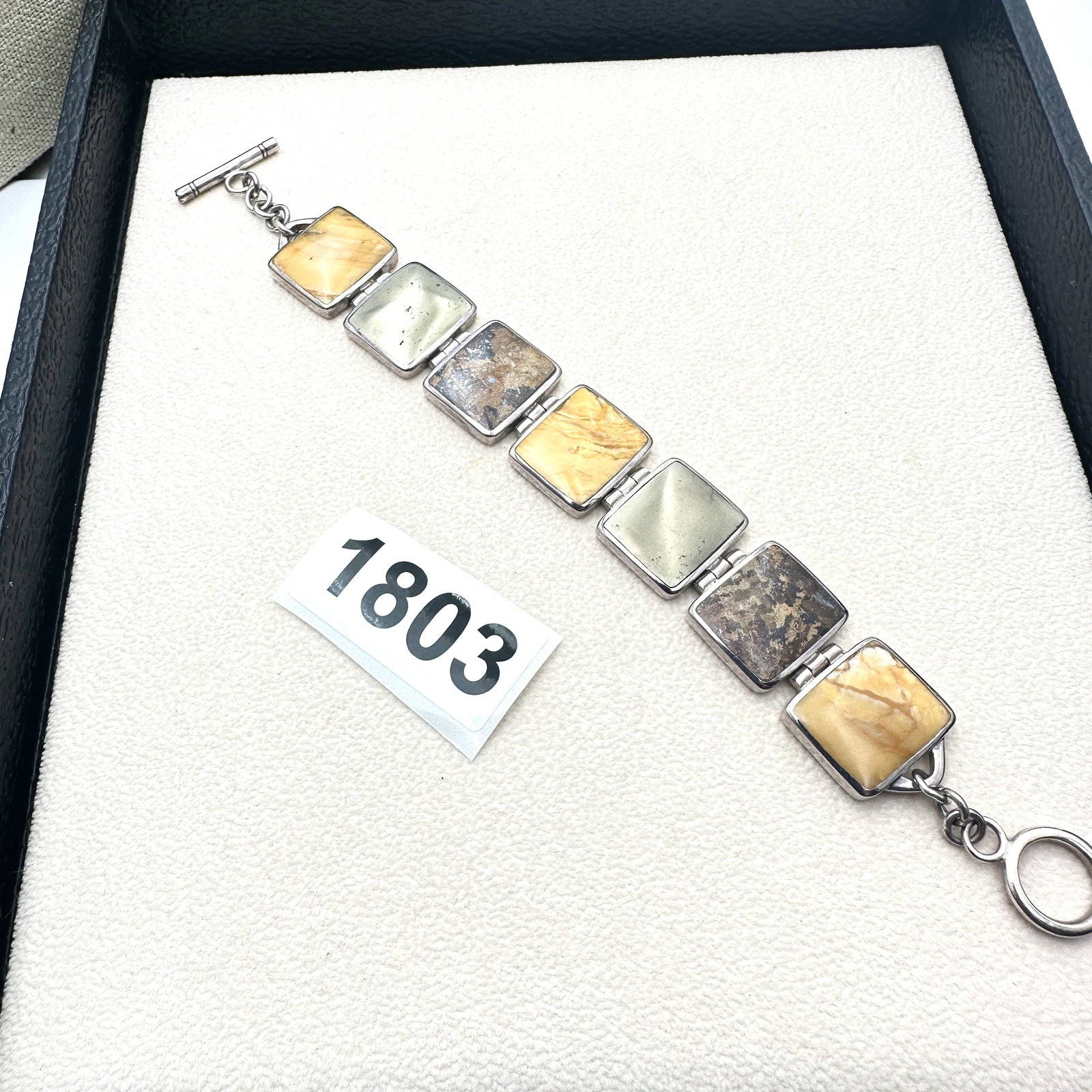 Silpada Multi Gemstone Panel Sterling Silver Bracelet 7.5 Inch Length 40 Grams (1 of 2)