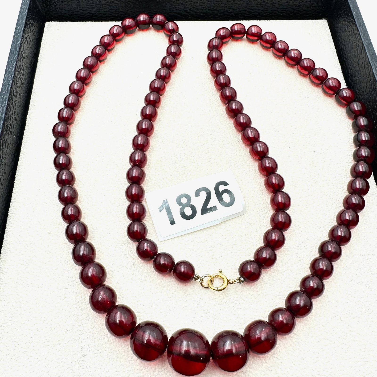 Vintage Cherry Amber?Bead Necklace 30 Inch Length 51 Grams: Vintage Cherry Amber?Bead Necklace 30 Inch Length 51 Grams