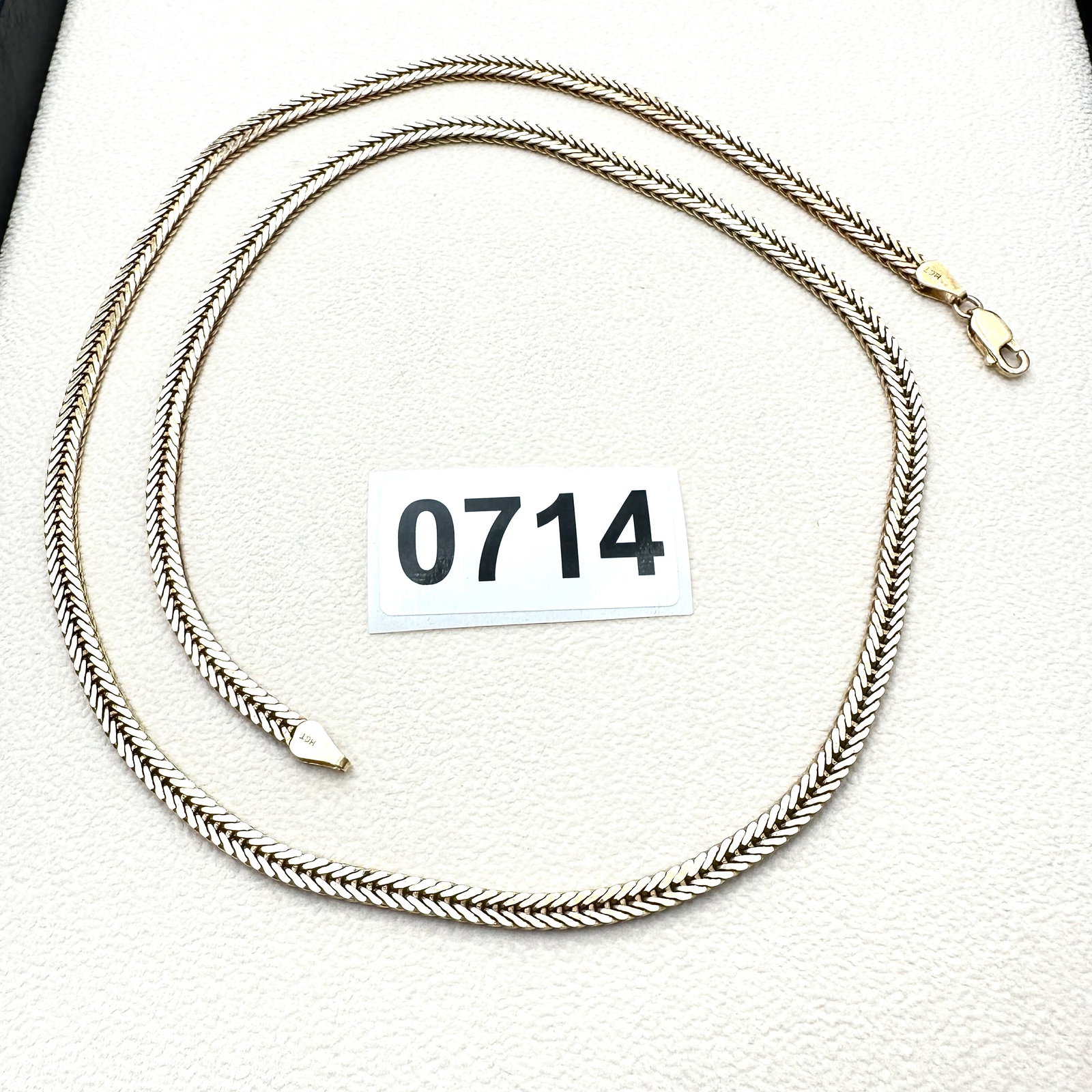 Italy Gold Plated Sterling Silver 925 Chain 24 Inch Length Fancy Chevron Design Weight 24 Grams (1 of 2)