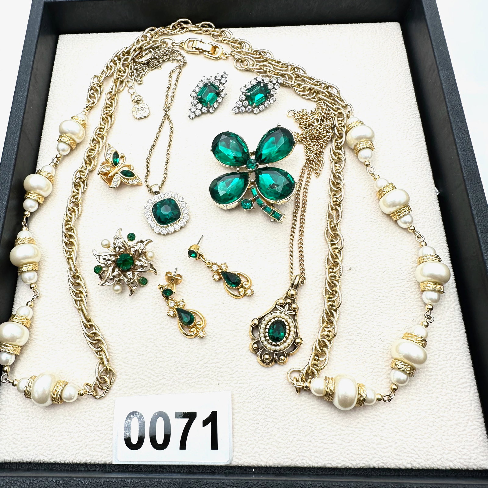 Vintage and Modern Jewelry Collection Group Emerald Green Rhinestones Some 1928 Brand: Vintage and Modern Jewelry Collection Group Emerald Green Rhinestones Some 1928 Brand