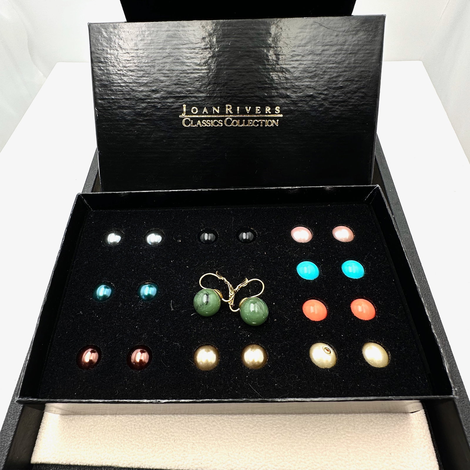 Vintage Joan Rivers Interchangeable Pierced Earrings in Original Box (1 of 2)